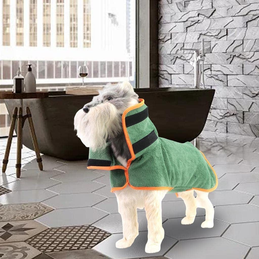 ＫＬＫＣＭＳ Dog Bathrobe Towel, Pet Drying Bath Robe, Microfibre Dog Bathrobe Quick Drying Absorbent Pet Robe Coat, M Animals & Pet Supplies > Pet Supplies > Dog Supplies > Dog Apparel ＫＬＫＣＭＳ   