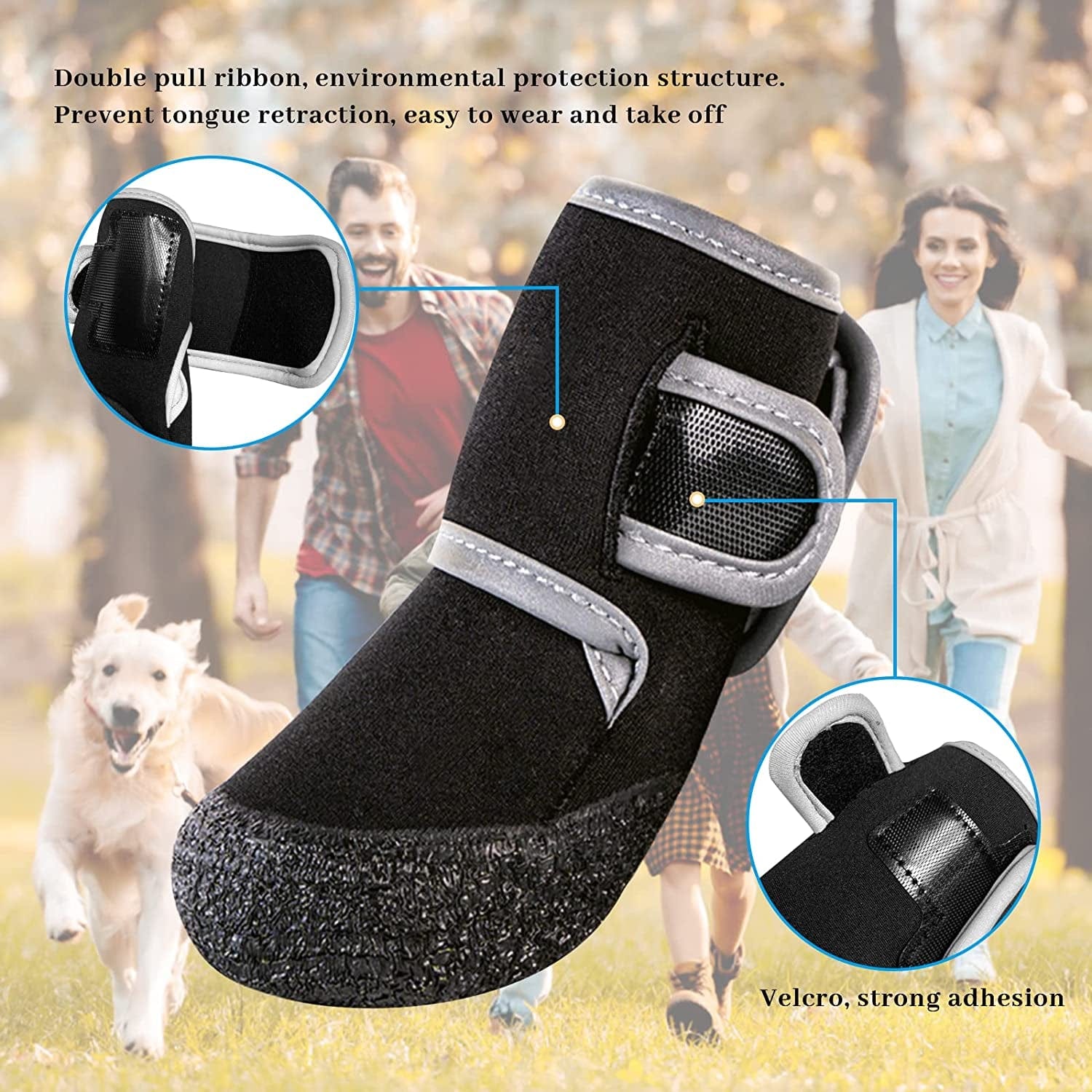 Dog Booties Paw Protector Waterproof Dog Shoes Adjustable Straps and Rugged Anti-Slip Sole Dog Boots Comfortable Easy to Wear Suitable for Medium Large Dogs (Large-X) Animals & Pet Supplies > Pet Supplies > Dog Supplies > Dog Apparel DotPet   