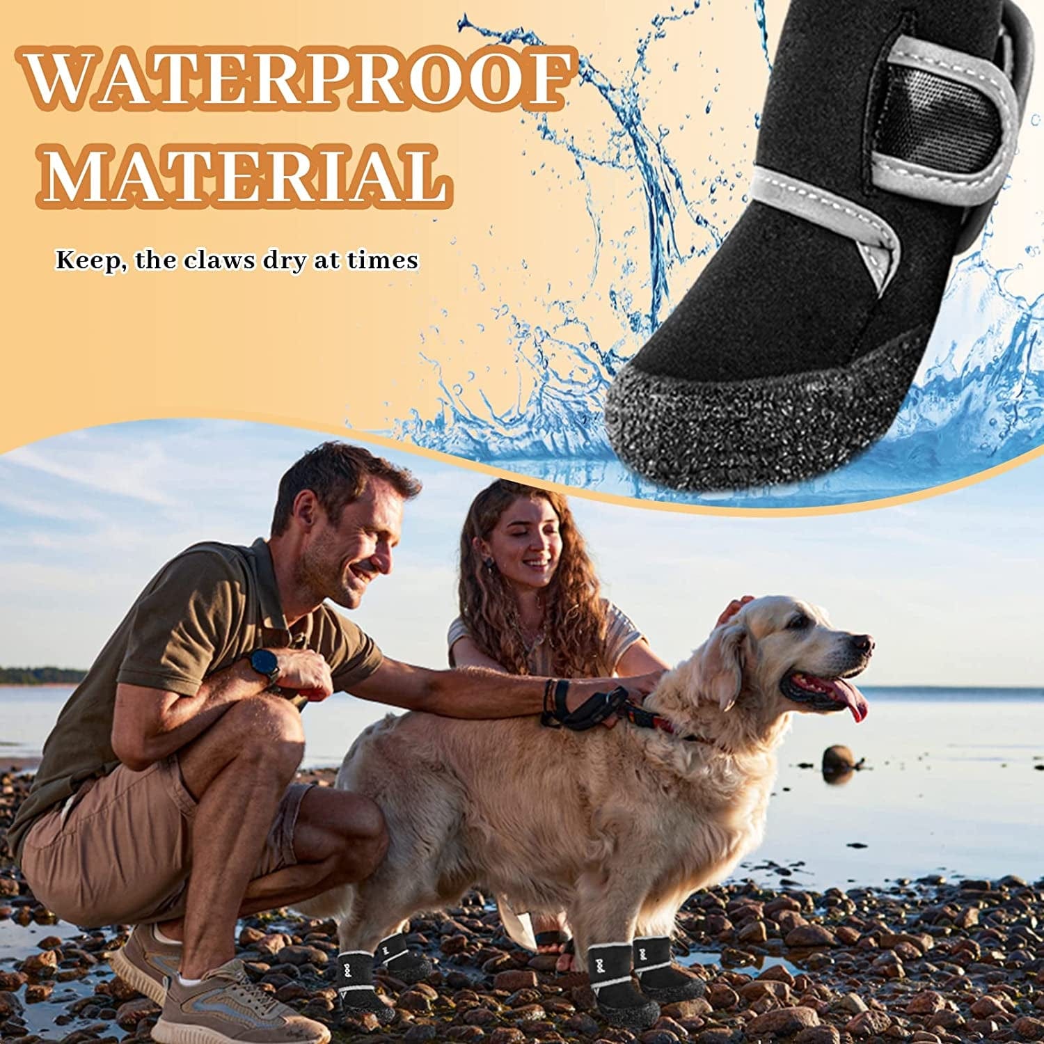 Dog Booties Paw Protector Waterproof Dog Shoes Adjustable Straps and Rugged Anti-Slip Sole Dog Boots Comfortable Easy to Wear Suitable for Medium Large Dogs (Large-X) Animals & Pet Supplies > Pet Supplies > Dog Supplies > Dog Apparel DotPet   