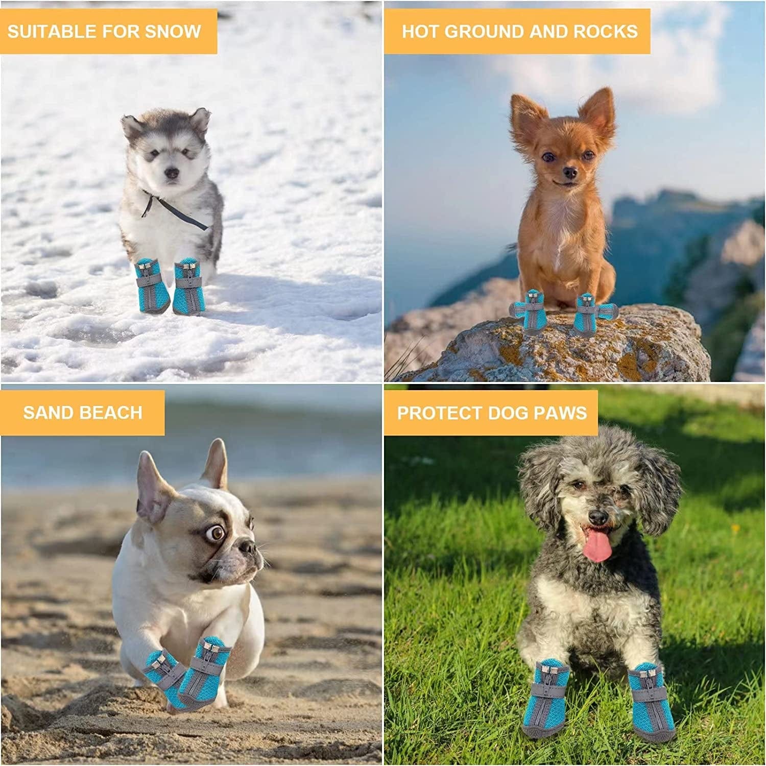 Dog Boots and Paw Protectors, Winter Dog Shoes for Hiking, Dog Warm Boots, Outdoor Indoor Dog Shoes Suitable for Small Dogs, Black, #4 (Width 1.69 Inch) for 15-21 Lbs Animals & Pet Supplies > Pet Supplies > Dog Supplies > Dog Apparel Generic   