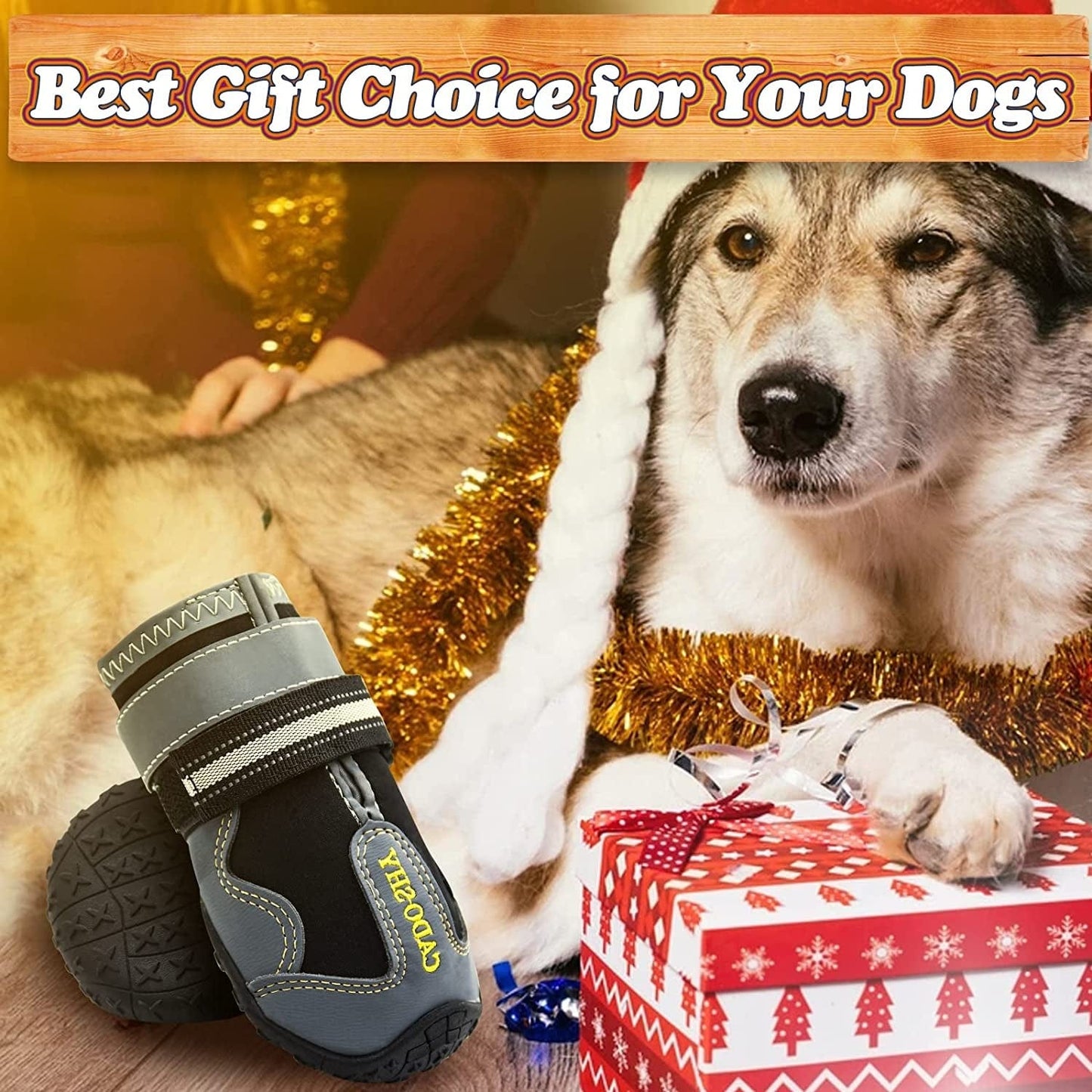 Dog Boots Dog Shoes for Large Medium Small Dogs, Waterproof Dog Booties for Snow/Winter/Outdoor/Running/Hot Pavement, Paw Protectors,Velcro Straps and Upgraded Bottom for Non-Slipping Animals & Pet Supplies > Pet Supplies > Dog Supplies > Dog Apparel CADO SHY   