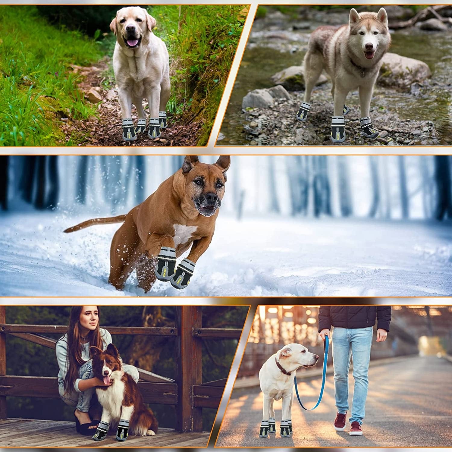 Dog Boots Dog Shoes for Large Medium Small Dogs, Waterproof Dog Booties for Snow/Winter/Outdoor/Running/Hot Pavement, Paw Protectors,Velcro Straps and Upgraded Bottom for Non-Slipping Animals & Pet Supplies > Pet Supplies > Dog Supplies > Dog Apparel CADO SHY   