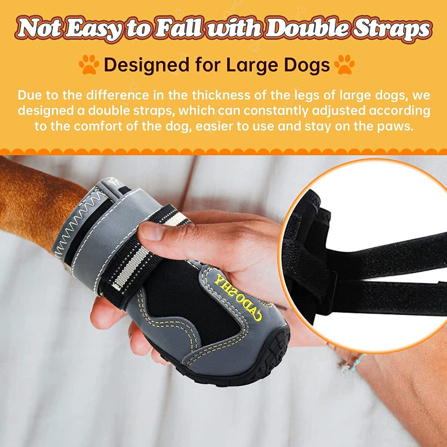 Dog Boots Dog Shoes for Large Medium Small Dogs, Waterproof Dog Booties for Snow/Winter/Outdoor/Running/Hot Pavement, Paw Protectors,Velcro Straps and Upgraded Bottom for Non-Slipping Animals & Pet Supplies > Pet Supplies > Dog Supplies > Dog Apparel CADO SHY   