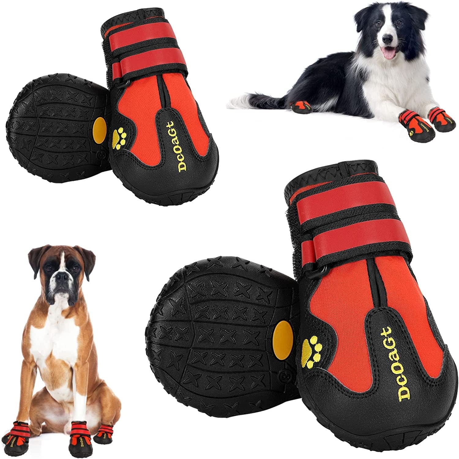  DcOaGt Dog Shoes for Large Dogs, Waterproof Anti-Slip Dog Boots  & Paw Protectors for Summer Hot Pavement Winter Snow, Breathable and  Reflective Dog Booties for Hiking/Walking/Outdoor/Floor : Pet Supplies