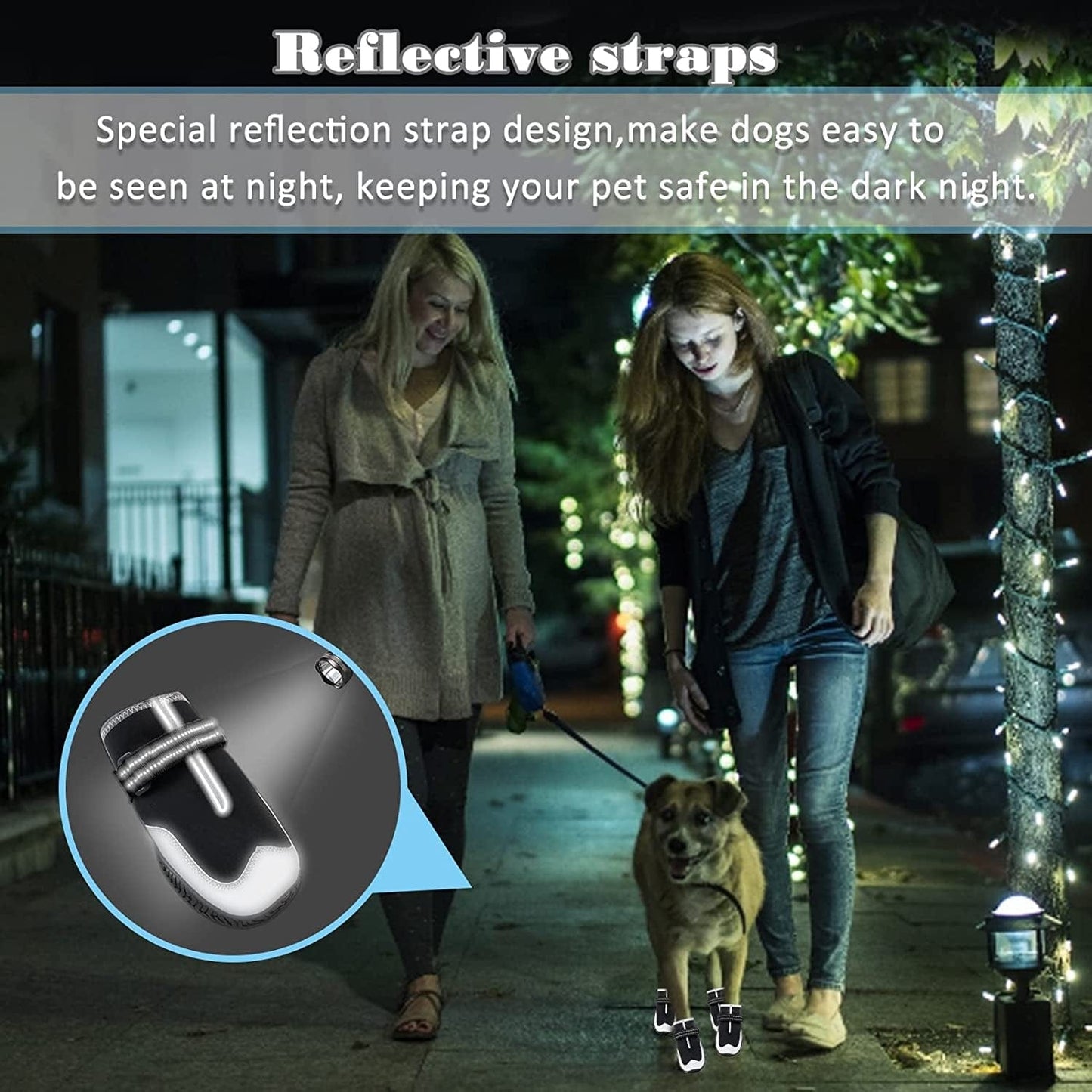 Dog Boots for Winter Warm Dog Snow Shoes for for Large Small Medium Puppy Dogs Booties for Hiking Hardwood Floors Anti-Slip with Reflective Straps 4Pcs/Set Animals & Pet Supplies > Pet Supplies > Dog Supplies > Dog Apparel KEIYALOE   