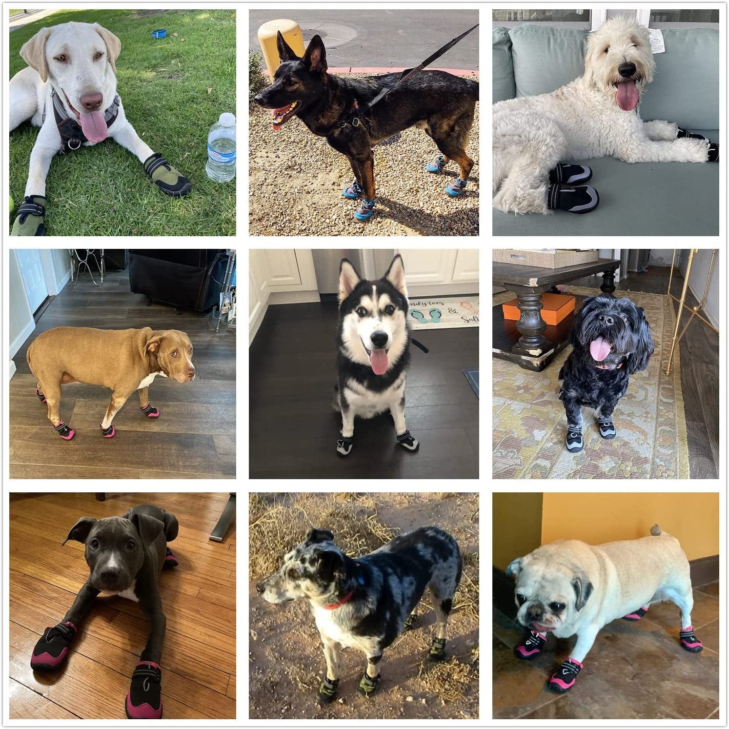 Dog Boots for Winter Warm Dog Snow Shoes for for Large Small Medium Puppy Dogs Booties for Hiking Hardwood Floors Anti-Slip with Reflective Straps 4Pcs/Set Animals & Pet Supplies > Pet Supplies > Dog Supplies > Dog Apparel KEIYALOE   