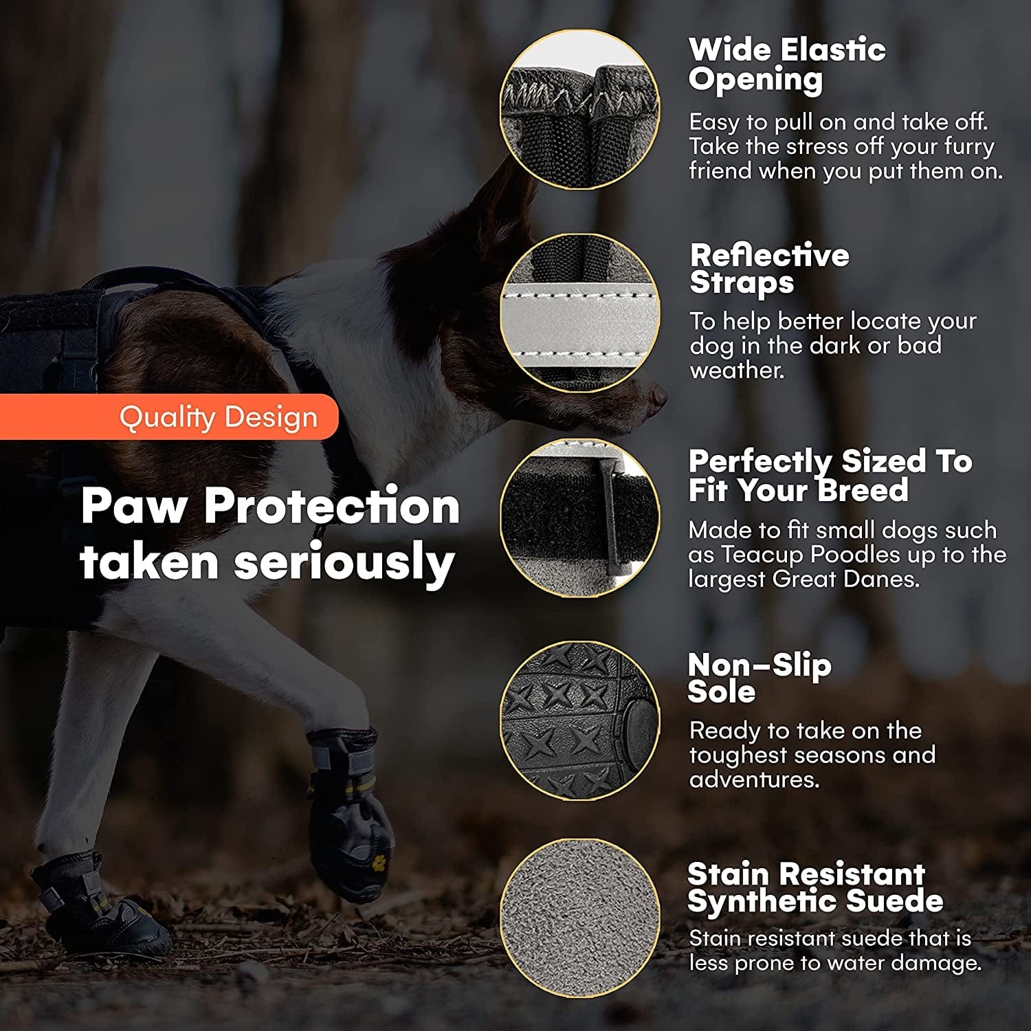 Dog Boots & Paw Protectors - Waterproof & Stain Resistant Dog Shoes for Small, Medium & Large Dogs - Easy to Get on & off - Reflective Dog Booties for Hot Pavement, Hiking, Rain & Snow - Size 7 Animals & Pet Supplies > Pet Supplies > Dog Supplies > Dog Apparel KaiPets   