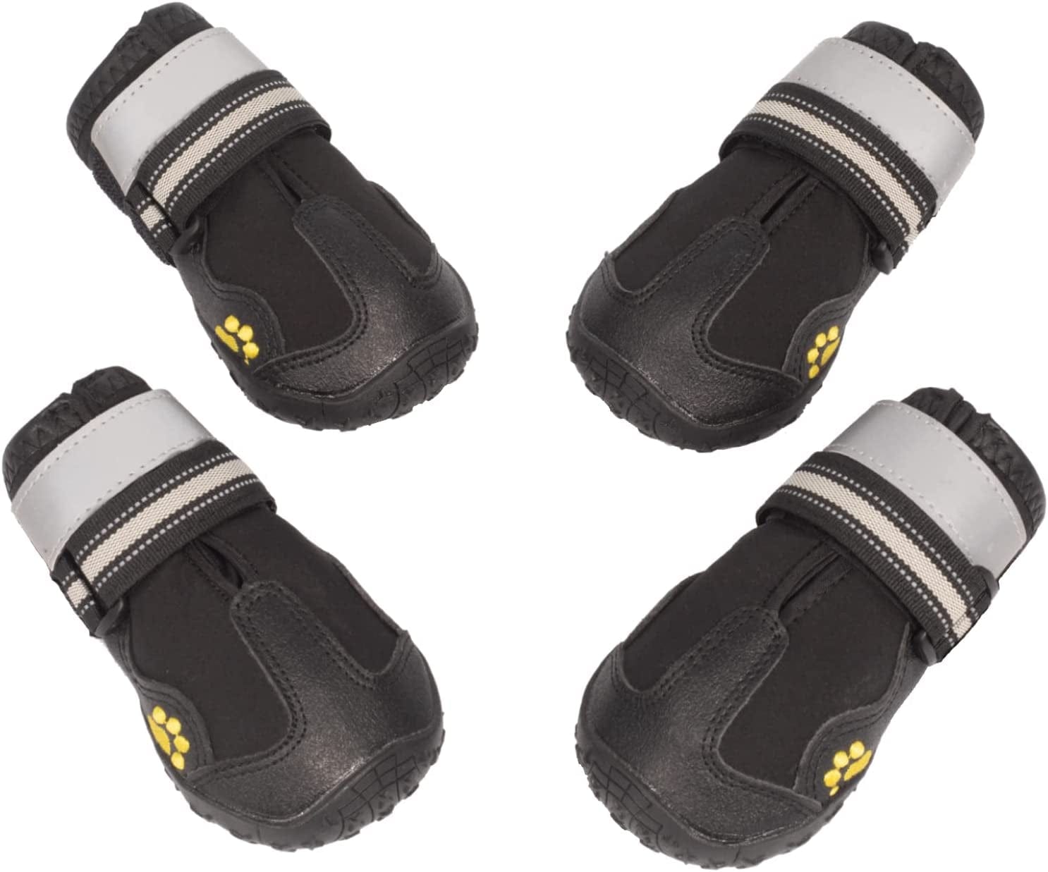Dog Boots Waterproof Dog Booties Dog Shoes with Reflective Straps Rugged Anti-Slip Sole Paw Protector Hot Pavement for Medium Large Dogs (Logo, Size 6: 2.6"X3.0"(W*L)) Animals & Pet Supplies > Pet Supplies > Dog Supplies > Dog Apparel N No Logo Size 6: 2.6"x3.0"(W*L) 