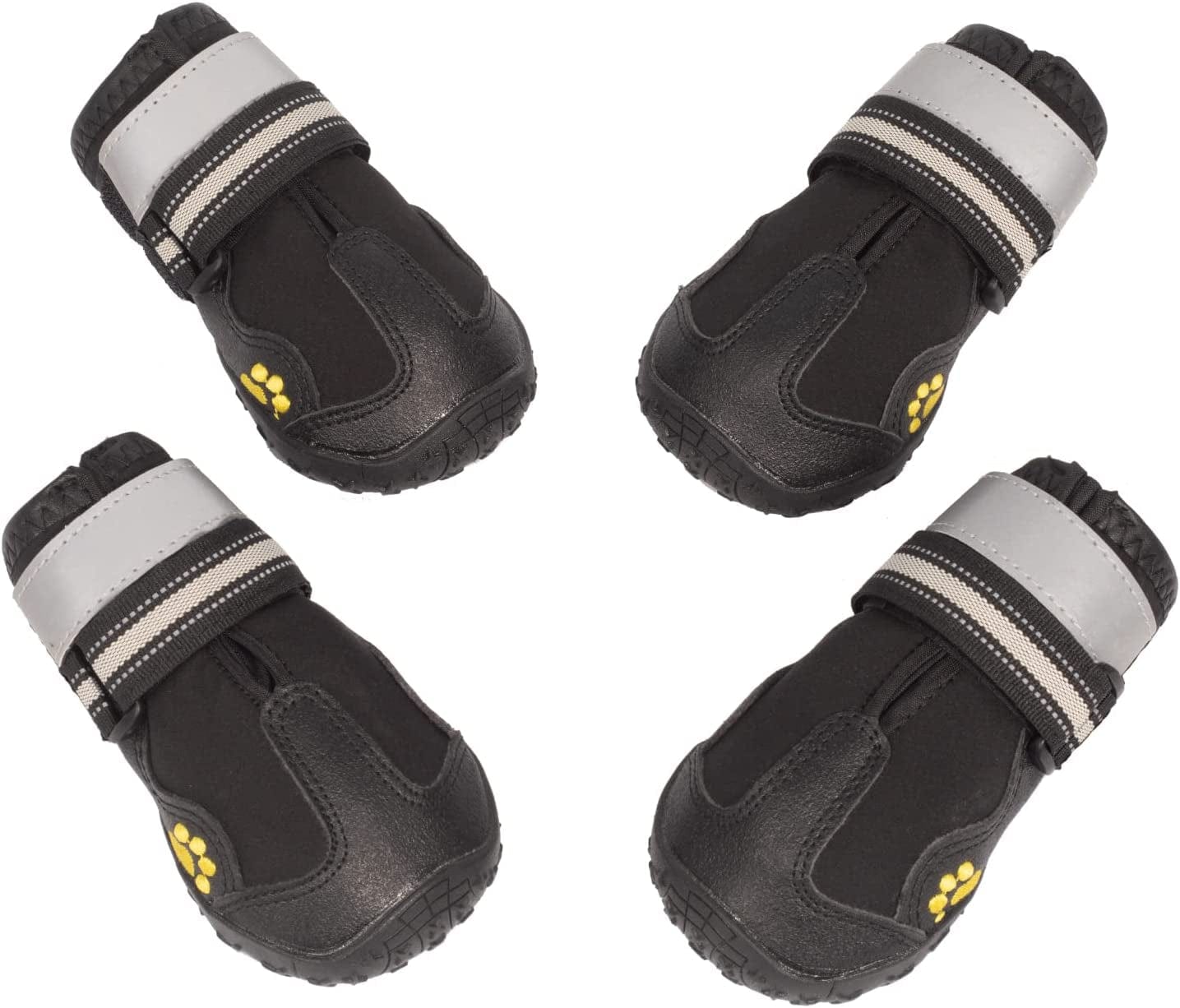 Dog Boots Waterproof Dog Booties Dog Shoes with Reflective Straps Rugged Anti-Slip Sole Paw Protector Hot Pavement for Medium Large Dogs (Logo, Size 6: 2.6"X3.0"(W*L)) Animals & Pet Supplies > Pet Supplies > Dog Supplies > Dog Apparel N No Logo Size 4: 2.2"x2.6"(W*L) 