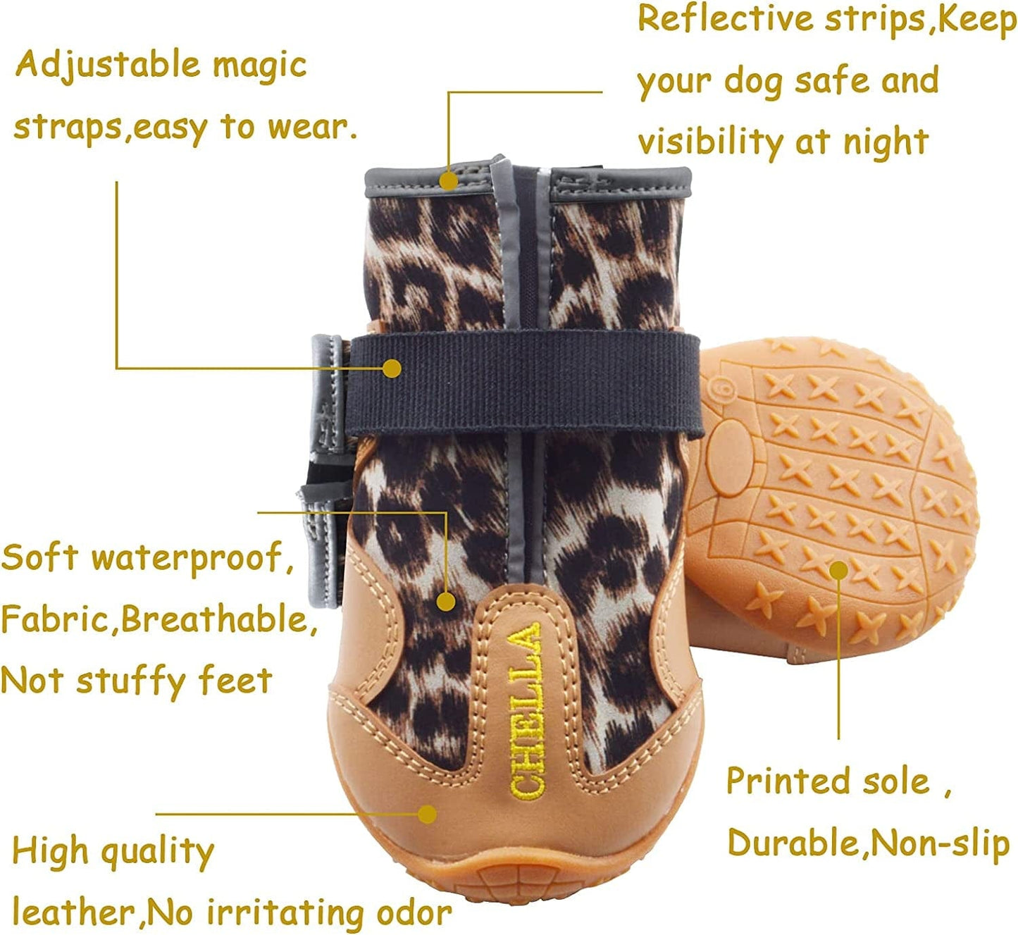 Dog Boots Waterproof Dog Shoes,Dog Shoes for Hot Pavement,Heat Protection Dog Booties Breathable Nonslip with Adjustable and Reflective Straps,Dog Paw Protection for Small, Medium, Large Dogs 4Pcs/Set Animals & Pet Supplies > Pet Supplies > Dog Supplies > Dog Apparel chella   
