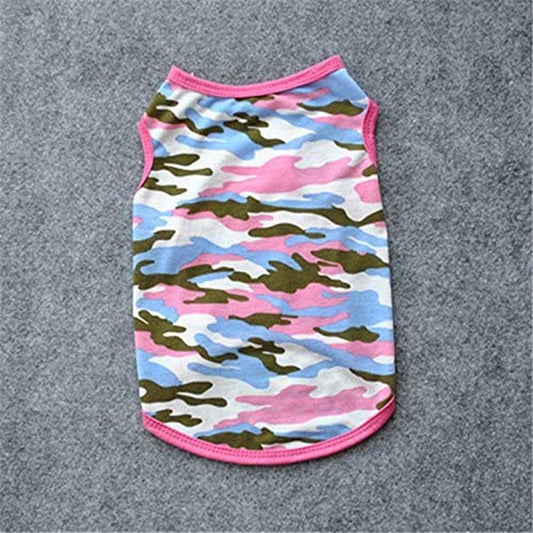 Dog Camouflage Cute Small Vest Puppy Appar Dog Shirt Summer Pet Clothes Outfit Vest Easy on Puppy Boy Girl Shirts (Small, Pink) Animals & Pet Supplies > Pet Supplies > Dog Supplies > Dog Apparel HonpraD Pink Small 