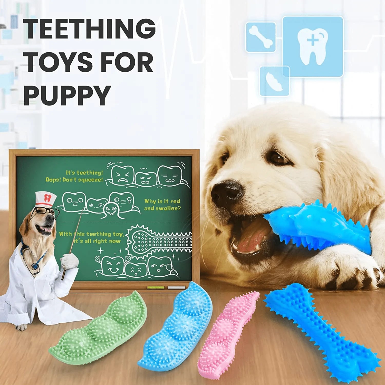 Dog Chew Toys for Puppies Teething, Puppy Toys 16 Pack Dog Toys for Aggressive Chewers Puppy Chew Toys Peas Rubber Bone Dog Toy Bundle Small Dog Squeaky Toys for Small Dogs IQ Treat Ball Animals & Pet Supplies > Pet Supplies > Dog Supplies > Dog Toys SHARLOVY   
