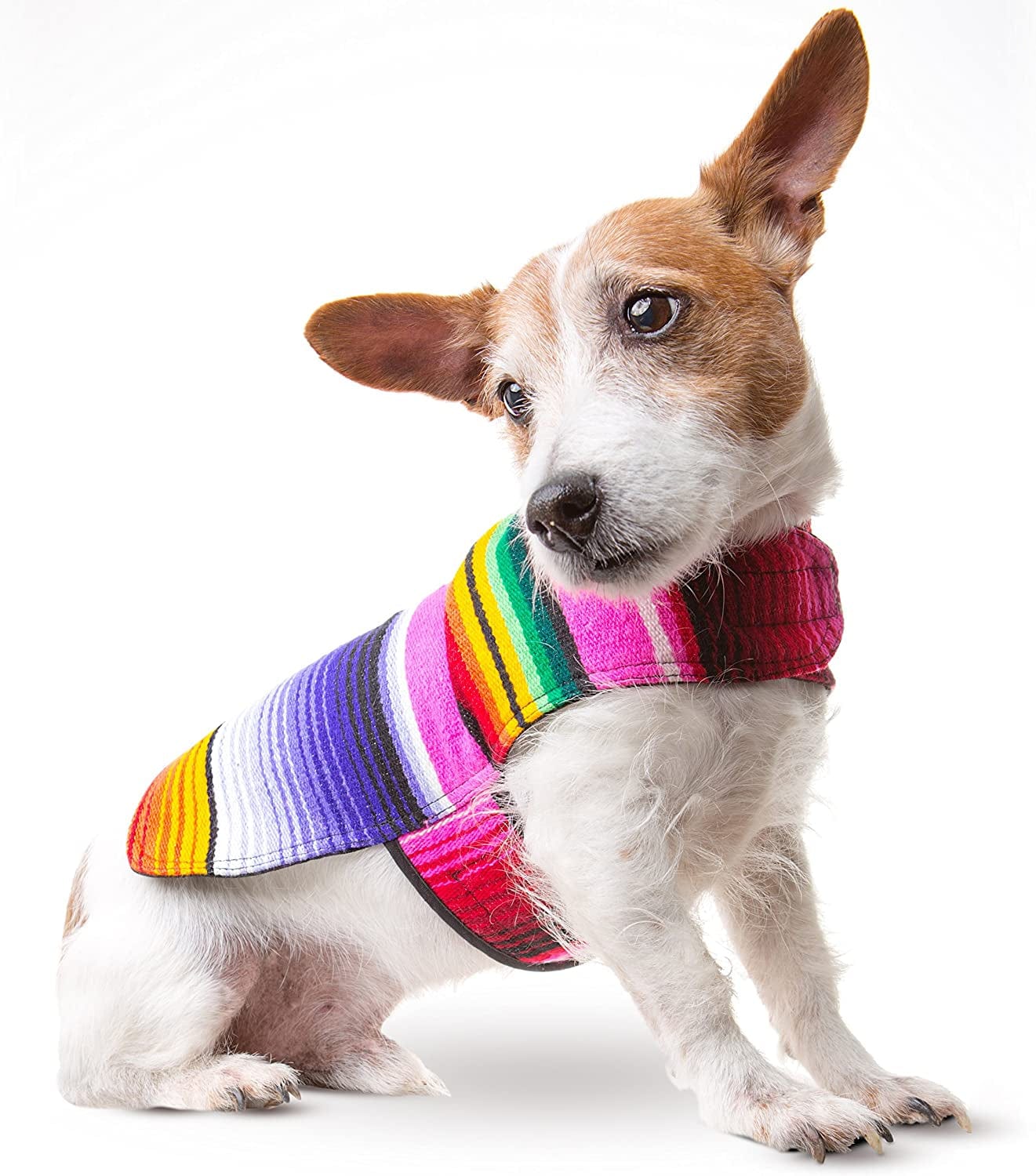 Dog Clothes - Handmade Dog Poncho - Cinco De Mayo Chihuahua Costume from Authentic Mexican Blanket (Blue, XXS) Animals & Pet Supplies > Pet Supplies > Dog Supplies > Dog Apparel Baja Ponchos Pink Small 