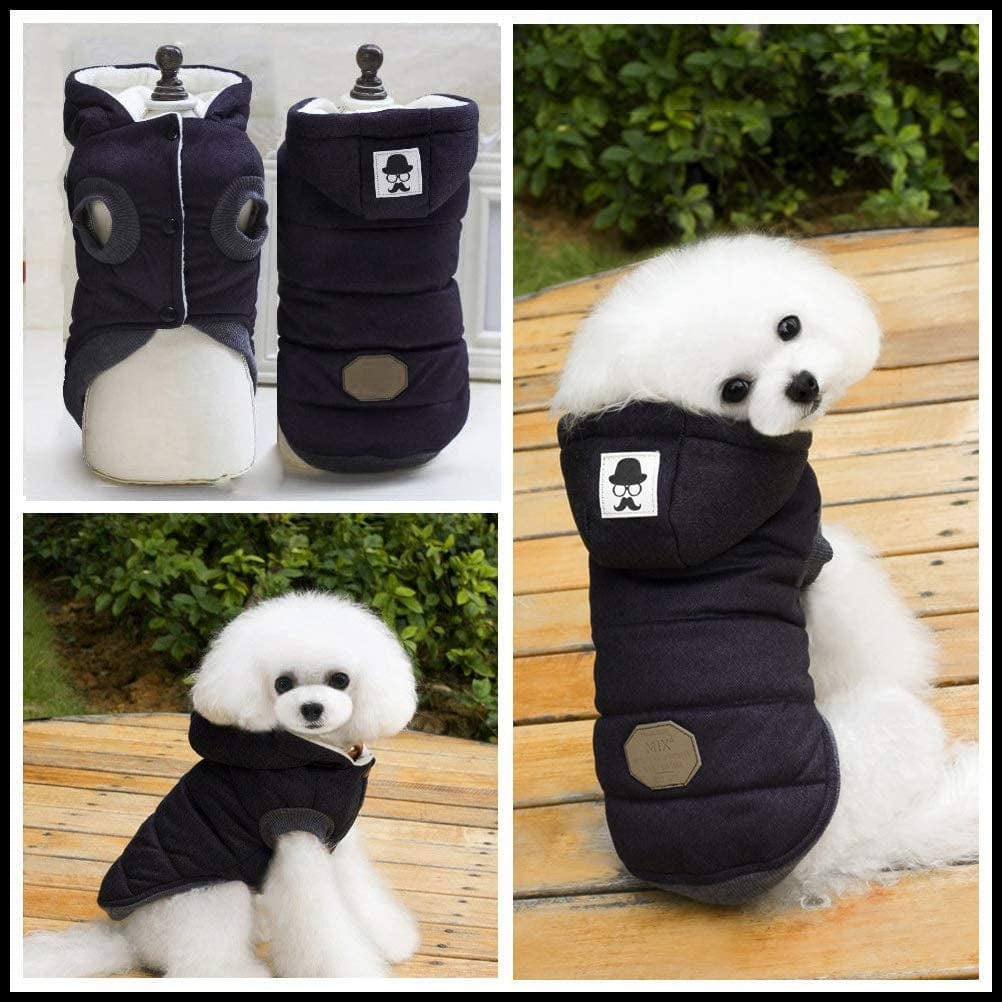 Dog Coat Rdc Pet Hoodie Cold Weather Coats Warm Dog Apparel Winter Thick Clothes Dog Cozy Jacket for Small Dog Medium Cat (L, B-Black) Animals & Pet Supplies > Pet Supplies > Dog Supplies > Dog Apparel Hong Hu Xin Di You Pai Garment Processing Factory   