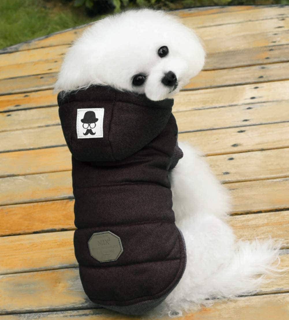 Dog Coat Rdc Pet Hoodie Cold Weather Coats Warm Dog Apparel Winter Thick Clothes Dog Cozy Jacket for Small Dog Medium Cat (L, B-Black) Animals & Pet Supplies > Pet Supplies > Dog Supplies > Dog Apparel Hong Hu Xin Di You Pai Garment Processing Factory   