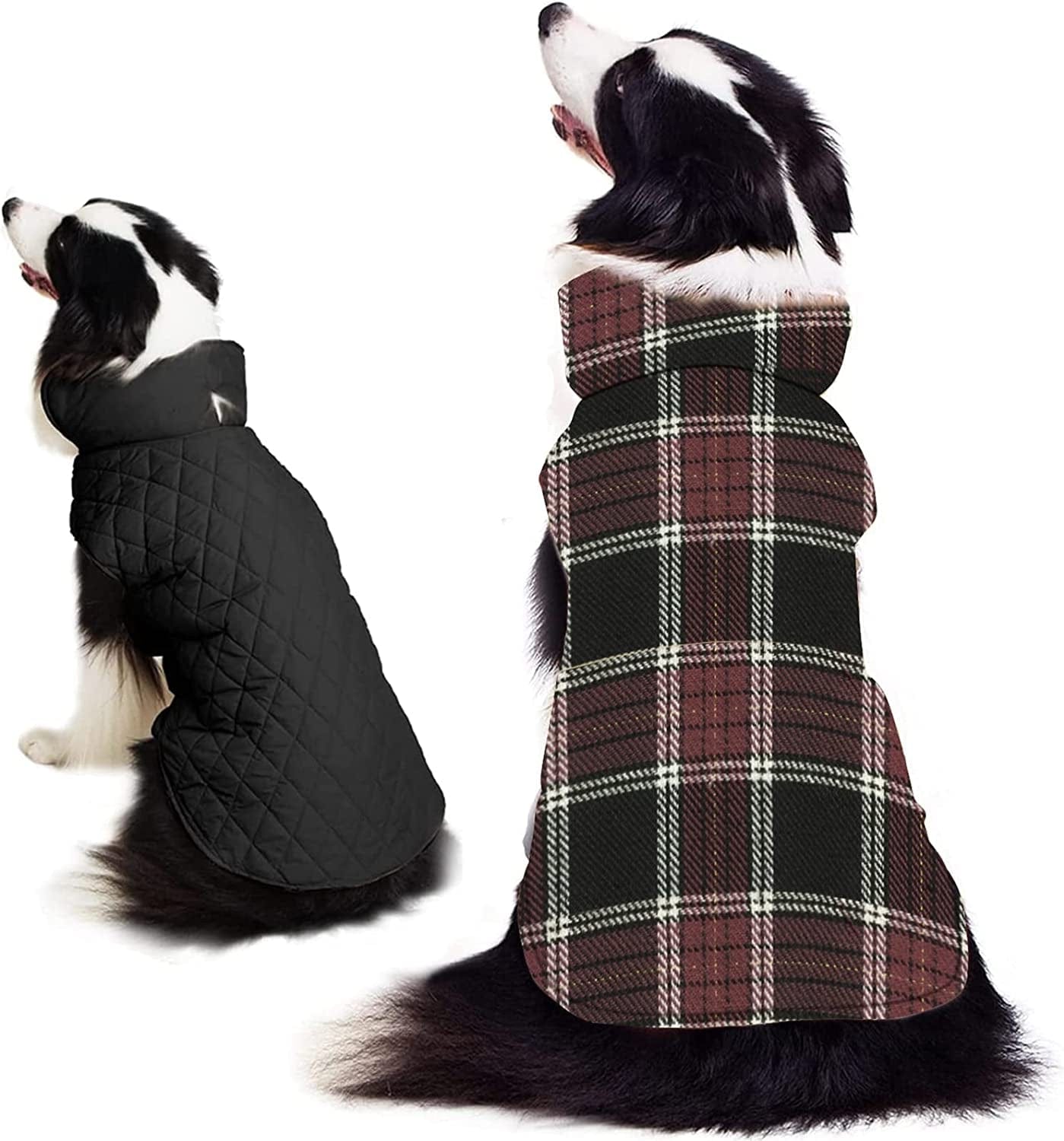 Dog Coats Jackets Apparel, Reversible Dog Apparel Clothes Plaid British Style Dog Outfit Sweater, Windproof Waterproof Dog Cold Weather Coats for Small Medium Large Sized Dogs Girl Boy Animals & Pet Supplies > Pet Supplies > Dog Supplies > Dog Apparel SuBleer Bronze X-Small(Fits Dogs 4-6 lb) 
