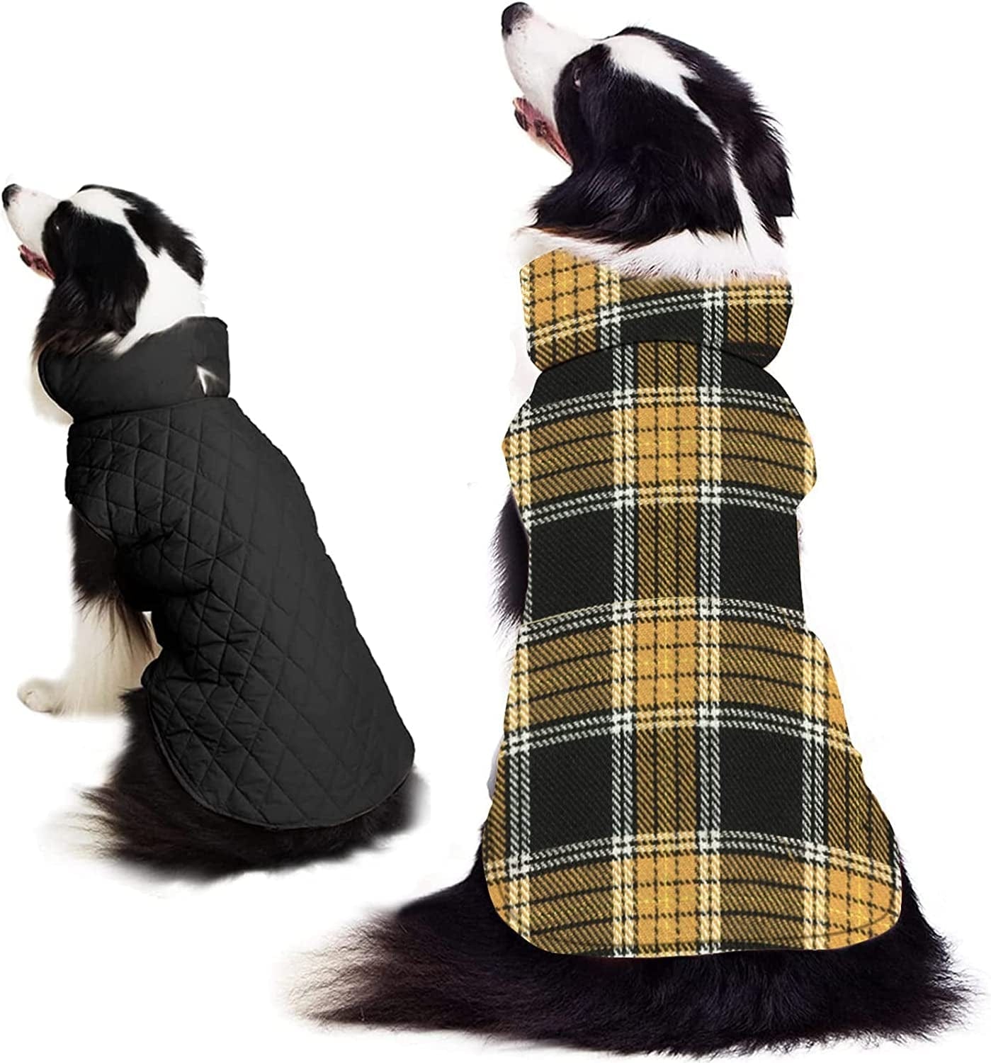 Dog Coats Jackets Apparel, Reversible Dog Apparel Clothes Plaid British Style Dog Outfit Sweater, Windproof Waterproof Dog Cold Weather Coats for Small Medium Large Sized Dogs Girl Boy Animals & Pet Supplies > Pet Supplies > Dog Supplies > Dog Apparel SuBleer Beige X-Small(Fits Dogs 4-6 lb) 