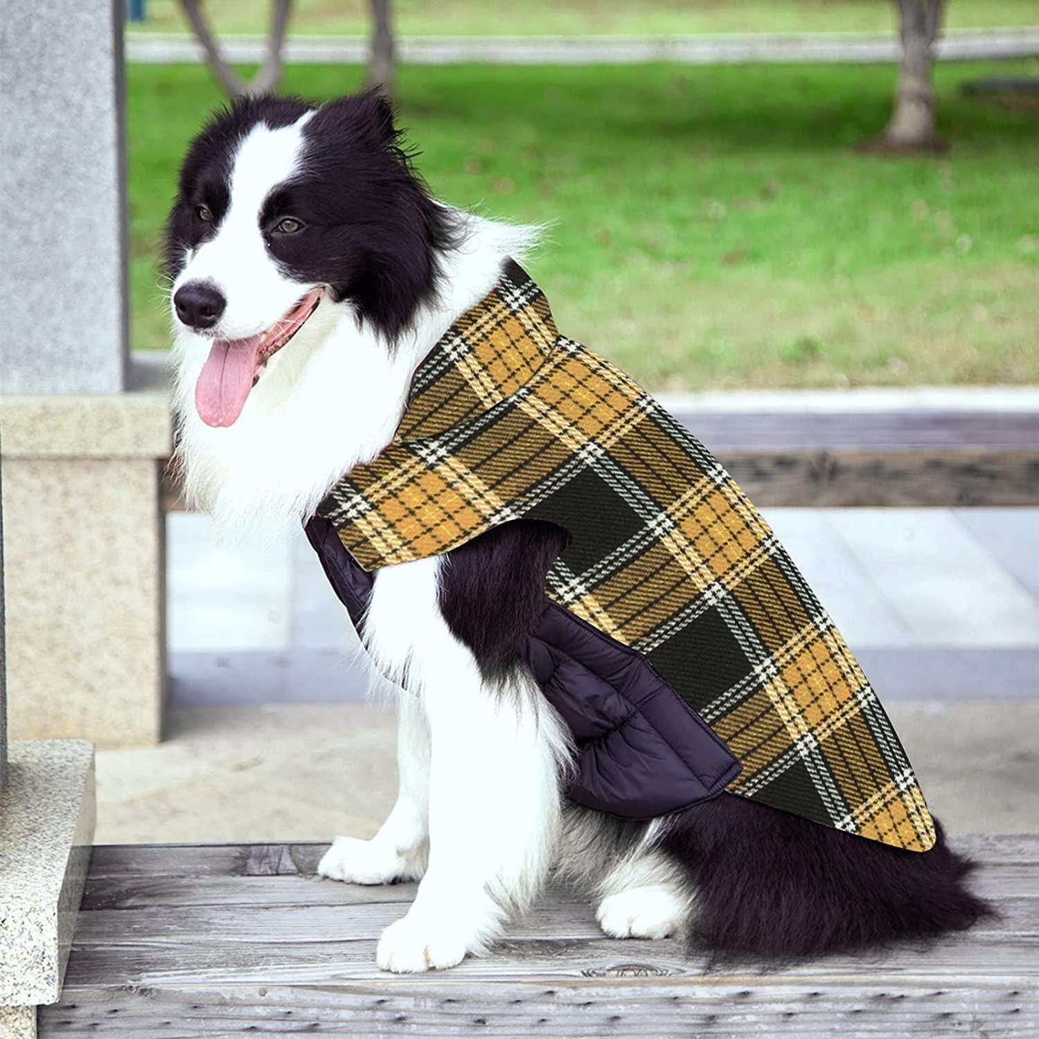 Dog Coats Jackets Apparel, Reversible Dog Apparel Clothes Plaid British Style Dog Outfit Sweater, Windproof Waterproof Dog Cold Weather Coats for Small Medium Large Sized Dogs Girl Boy Animals & Pet Supplies > Pet Supplies > Dog Supplies > Dog Apparel SuBleer   