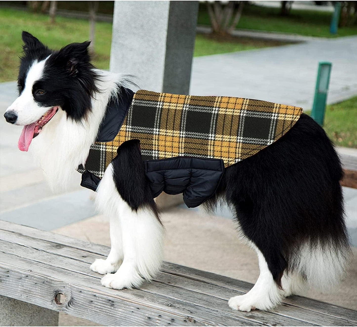 Dog Coats Jackets Apparel, Reversible Dog Apparel Clothes Plaid British Style Dog Outfit Sweater, Windproof Waterproof Dog Cold Weather Coats for Small Medium Large Sized Dogs Girl Boy Animals & Pet Supplies > Pet Supplies > Dog Supplies > Dog Apparel SuBleer   