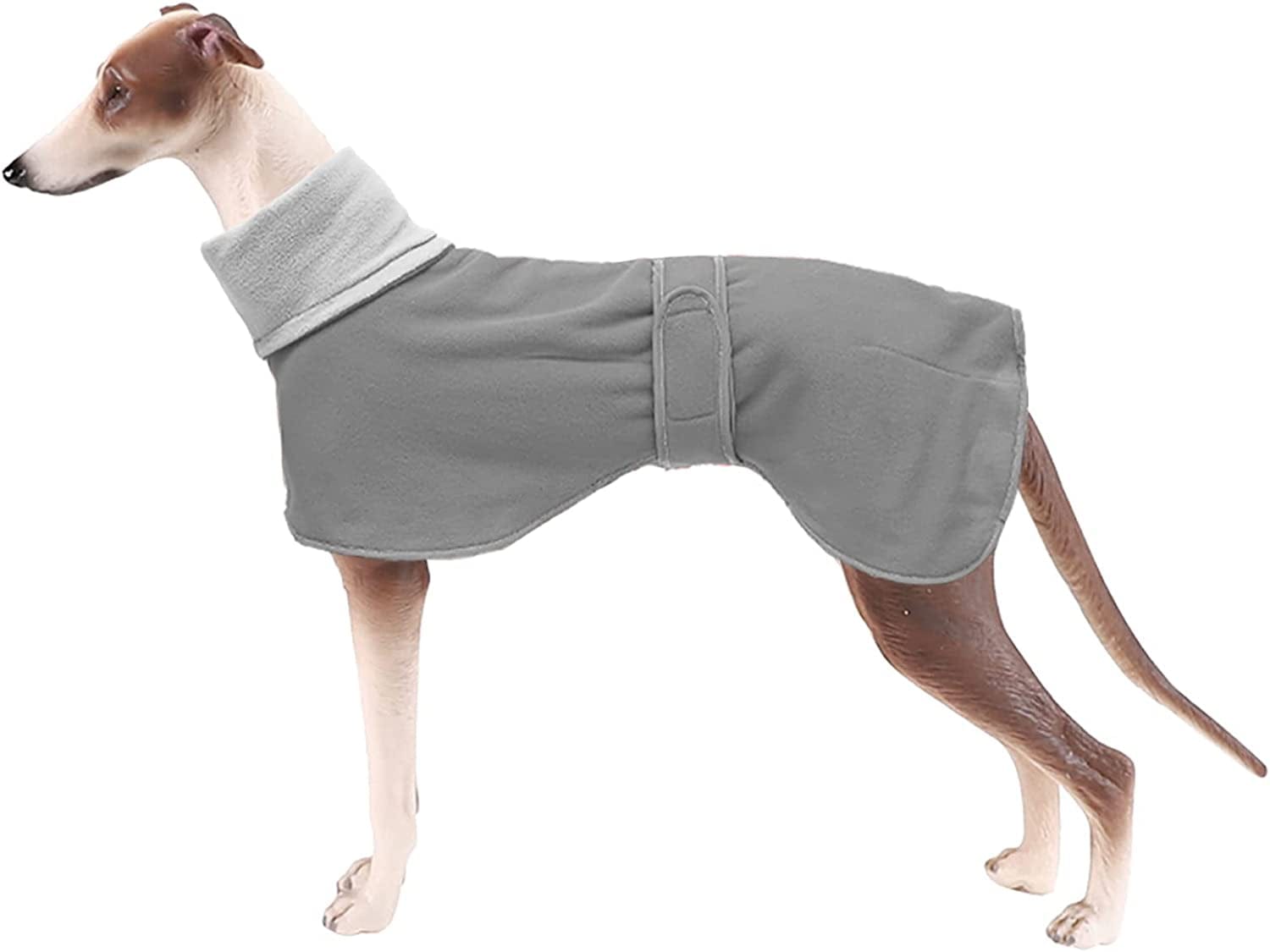 Dog Coats with Reflective Bar, Dog Winter Coat Soft Polyester Fleece, Adjustable Band - Dog Winter Jacket for Greyhounds, Lurchers and Whippets - Pink - XL Animals & Pet Supplies > Pet Supplies > Dog Supplies > Dog Apparel Morezi Gray XSmall (Length: 18"-19.5") 