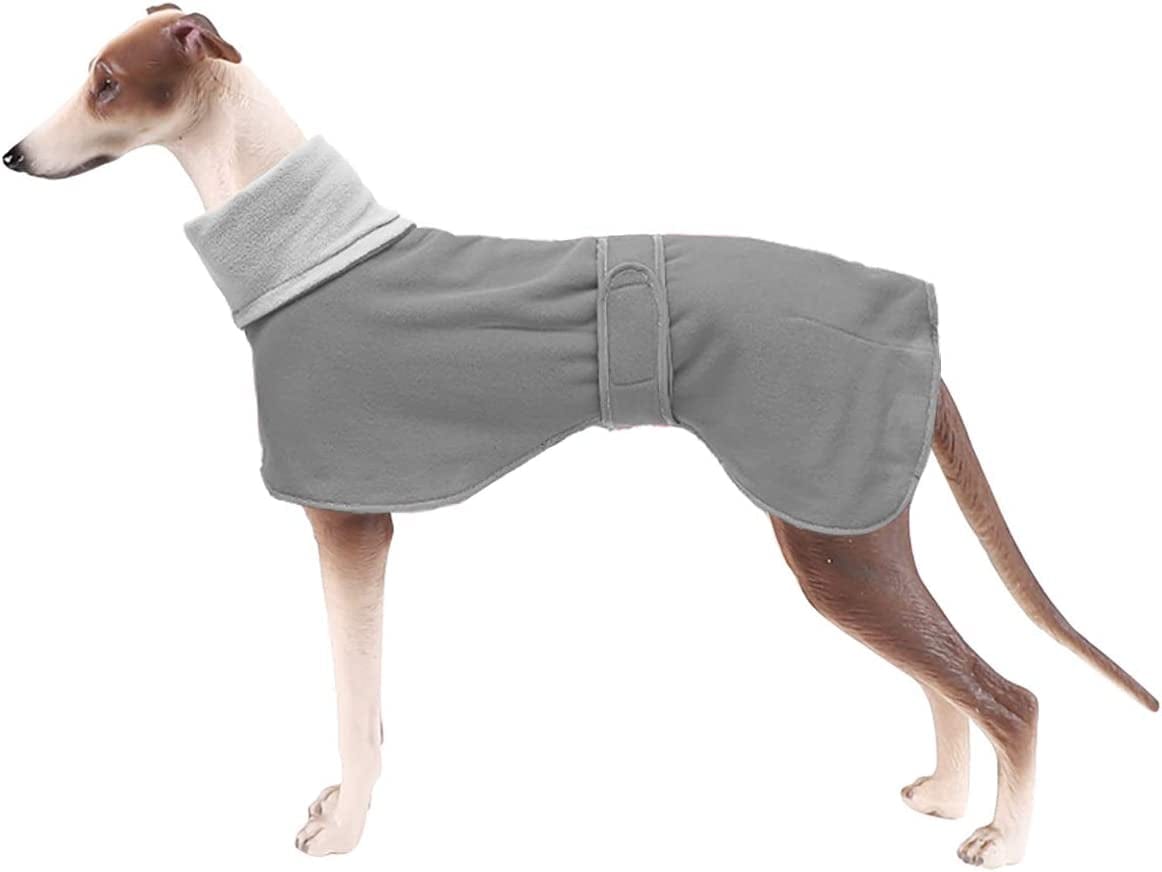 Dog Coats with Reflective Bar, Dog Winter Coat Soft Polyester Fleece, Adjustable Band - Dog Winter Jacket for Greyhounds, Lurchers and Whippets - Pink - XL Animals & Pet Supplies > Pet Supplies > Dog Supplies > Dog Apparel Morezi Gray Small (Length: 20"-21.5") 