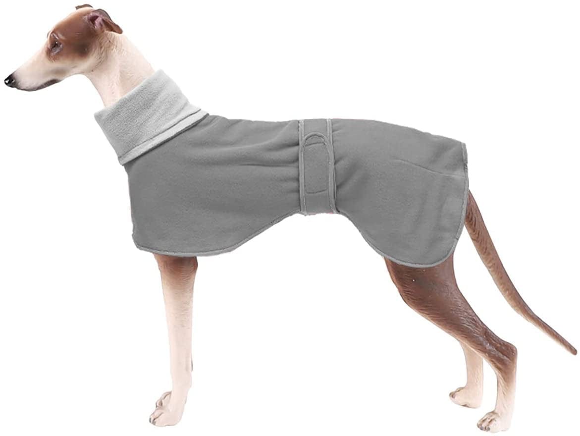 Dog Coats with Reflective Bar, Dog Winter Coat Soft Polyester Fleece, Adjustable Band - Dog Winter Jacket for Greyhounds, Lurchers and Whippets - Pink - XL Animals & Pet Supplies > Pet Supplies > Dog Supplies > Dog Apparel Morezi Gray Medium (Length: 22"-23.5") 