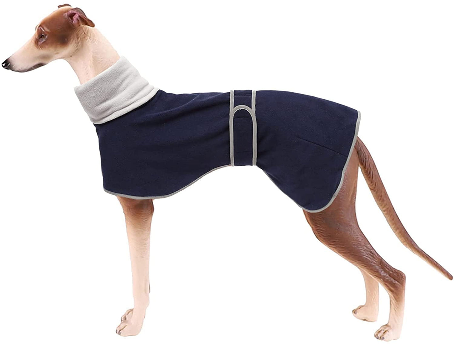 Dog Coats with Reflective Bar, Dog Winter Coat Soft Polyester Fleece, Adjustable Band - Dog Winter Jacket for Greyhounds, Lurchers and Whippets - Pink - XL Animals & Pet Supplies > Pet Supplies > Dog Supplies > Dog Apparel Morezi Navy XSmall (Length: 18"-19.5") 