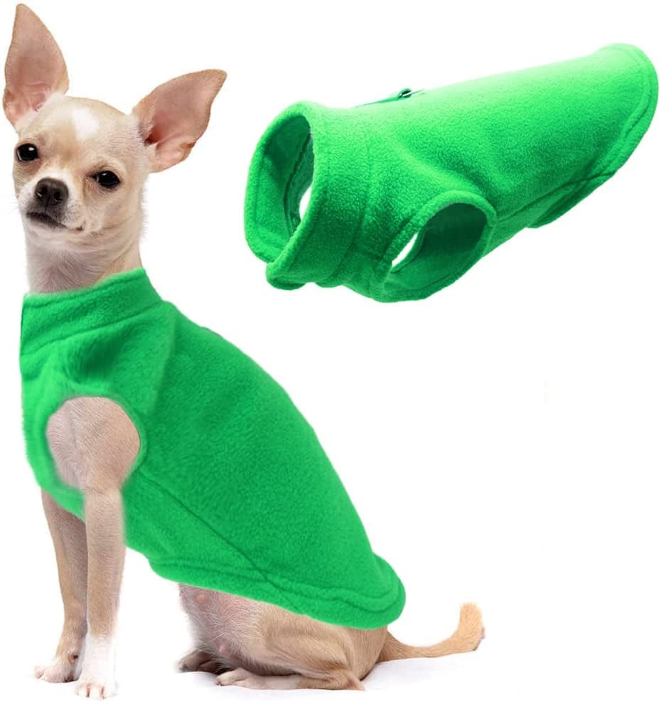 Dog Fleece Vest Soft Winter Jacket Sweater with D-Ring Leash Cold Weather Coat Hoodie for Small Medium Large Dogs Red Small Animals & Pet Supplies > Pet Supplies > Dog Supplies > Dog Apparel Barleygoo Dark Green XL 