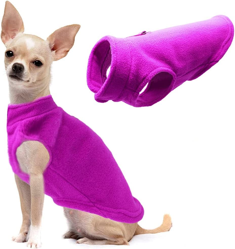 Dog Fleece Vest Soft Winter Jacket Sweater with D-Ring Leash Cold Weather Coat Hoodie for Small Medium Large Dogs Red Small Animals & Pet Supplies > Pet Supplies > Dog Supplies > Dog Apparel Barleygoo Purple XL 