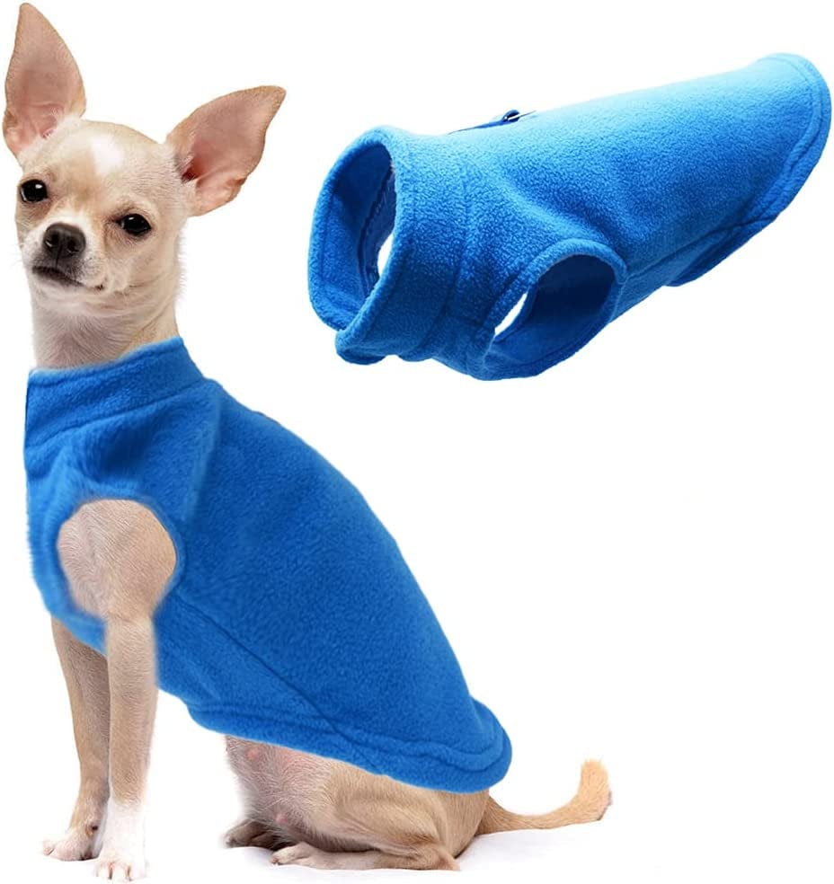 Dog Fleece Vest Soft Winter Jacket Sweater with D-Ring Leash Cold Weather Coat Hoodie for Small Medium Large Dogs Red Small Animals & Pet Supplies > Pet Supplies > Dog Supplies > Dog Apparel Barleygoo Blue XL 