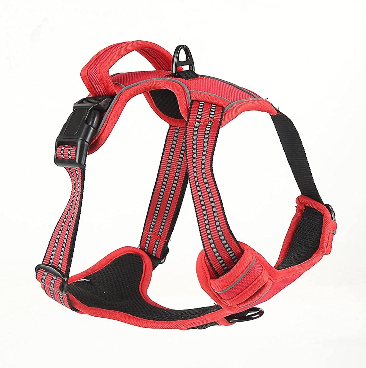 Dog Harness Easy to Put on and Take off Pet Vest Strap Soft and Comfortable Adjustable Universal Reflective Vest Dog Hand Holding Rope Chest Back Animals & Pet Supplies > Pet Supplies > Dog Supplies > Dog Apparel CYGURT red  