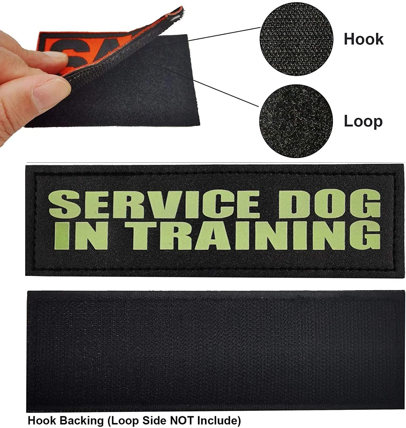 Dog Harness Patches with Hook Backing,Reflective and Removable Embroidered Hook & Loop Dog Patches for Service Dog Vest (B) Animals & Pet Supplies > Pet Supplies > Dog Supplies > Dog Apparel Beegame   