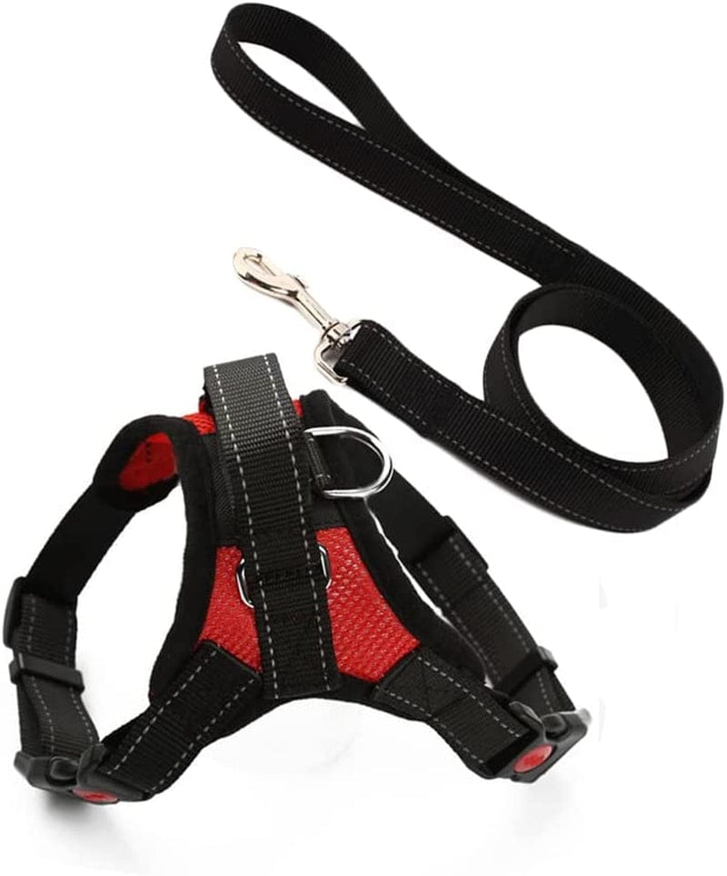 Dog Harness with Handle and Leash Set Pet Training Walking Supplies No-Pull Pet Vest to Prevent Tugging Pulling Choking, Black Animals & Pet Supplies > Pet Supplies > Dog Supplies > Dog Apparel MioCloth Red Mesh XLarge 