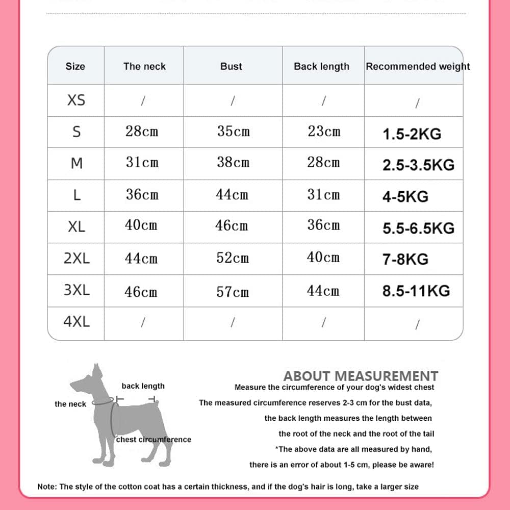 Dog Hooded Waterproof Cotton Coat, Warm Dog Coat 4 Legs, Coat Jacket for Dogs, Dog Cotton Coat with Hood, for Small Medium Dog- Pink||S Animals & Pet Supplies > Pet Supplies > Dog Supplies > Dog Apparel TOTITION   