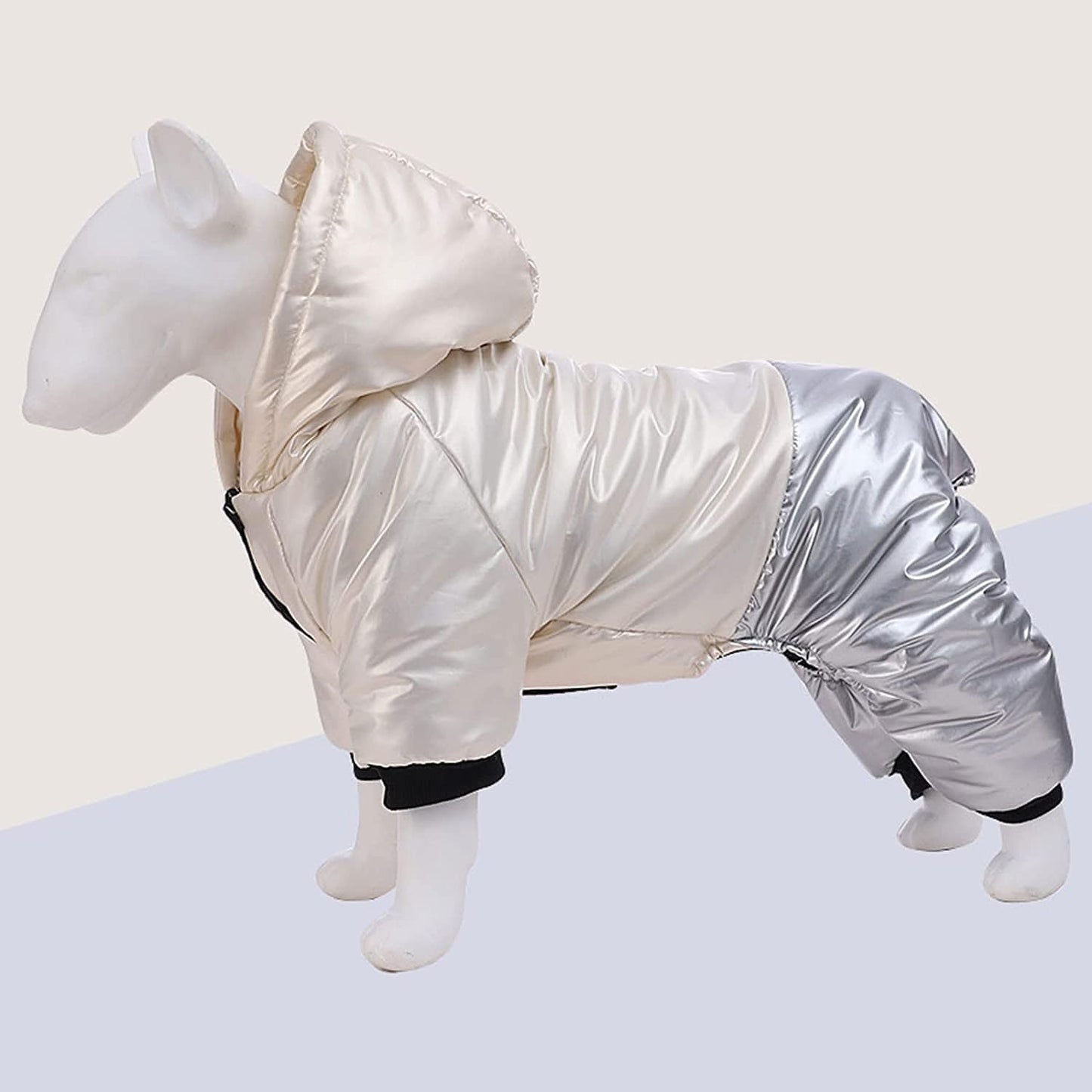 Dog Hooded Waterproof Cotton Coat, Warm Dog Coat 4 Legs, Coat Jacket for Dogs, Dog Cotton Coat with Hood, for Small Medium Dog- Pink||S Animals & Pet Supplies > Pet Supplies > Dog Supplies > Dog Apparel TOTITION White XL 