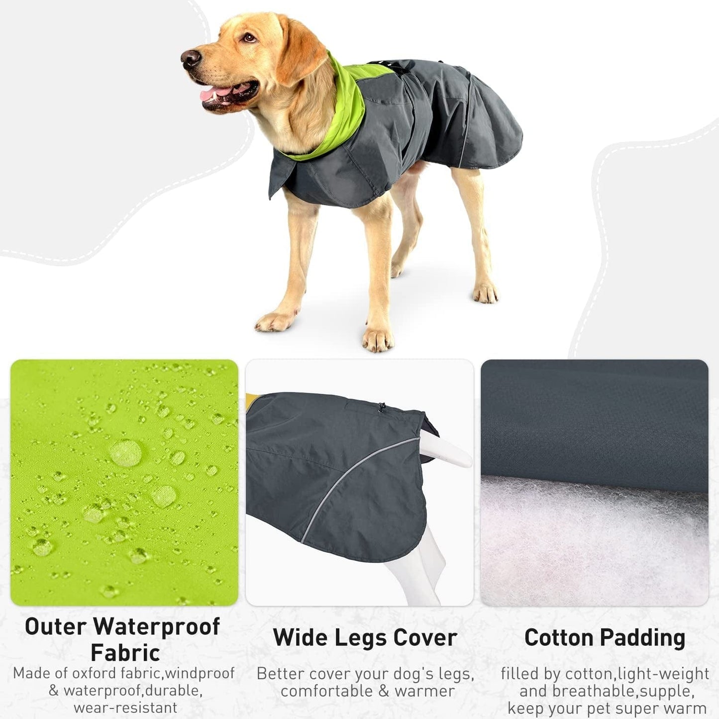 Dog Jacket - Cozy Warm Dog Winter Coat for Medium Large Dogs - Waterproof Windproof Snowproof Dog Cold Weather Coat with Quick-Release Buckle - Reflective Dog Clothes Outdoor Walking Hiking Travel Animals & Pet Supplies > Pet Supplies > Dog Supplies > Dog Apparel Dociote   