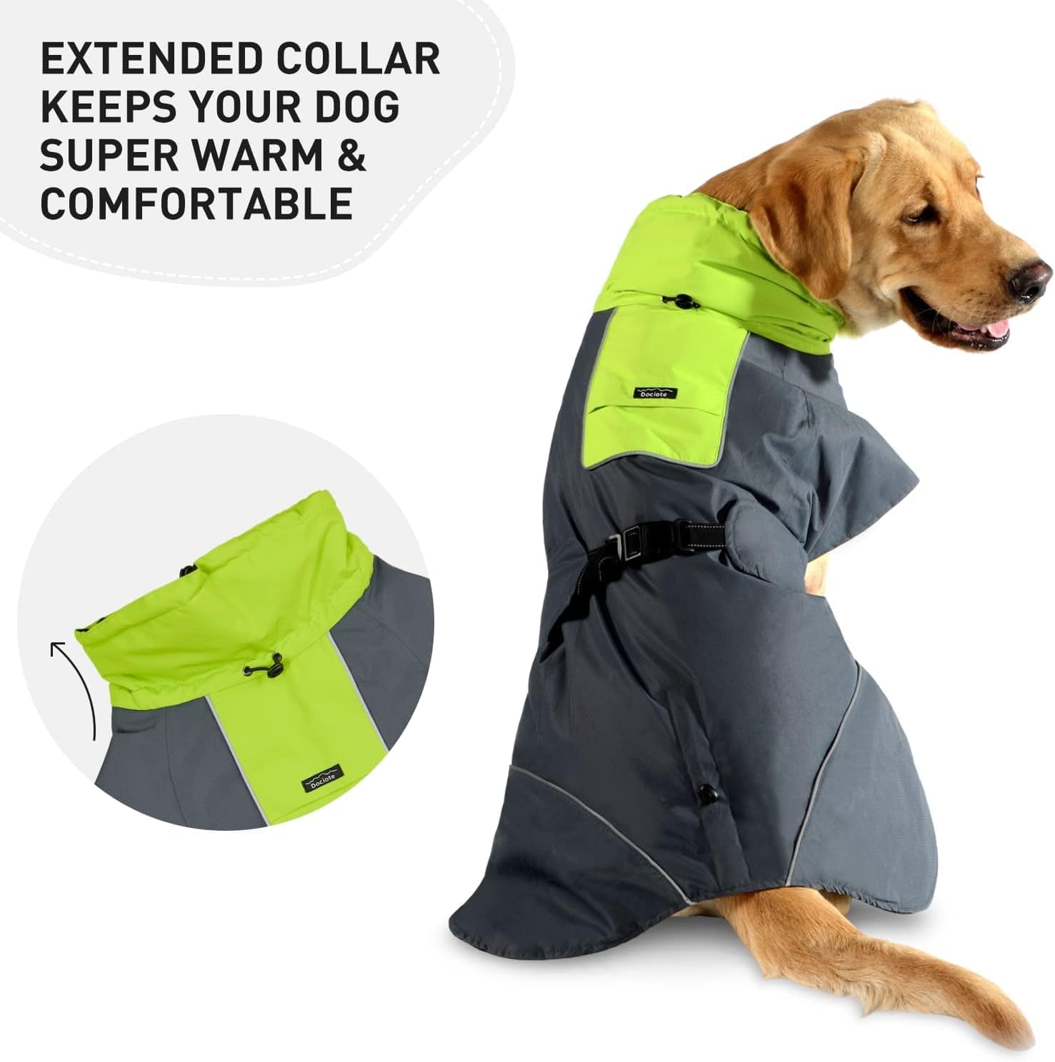 Dog Jacket - Cozy Warm Dog Winter Coat for Medium Large Dogs - Waterproof Windproof Snowproof Dog Cold Weather Coat with Quick-Release Buckle - Reflective Dog Clothes Outdoor Walking Hiking Travel Animals & Pet Supplies > Pet Supplies > Dog Supplies > Dog Apparel Dociote   