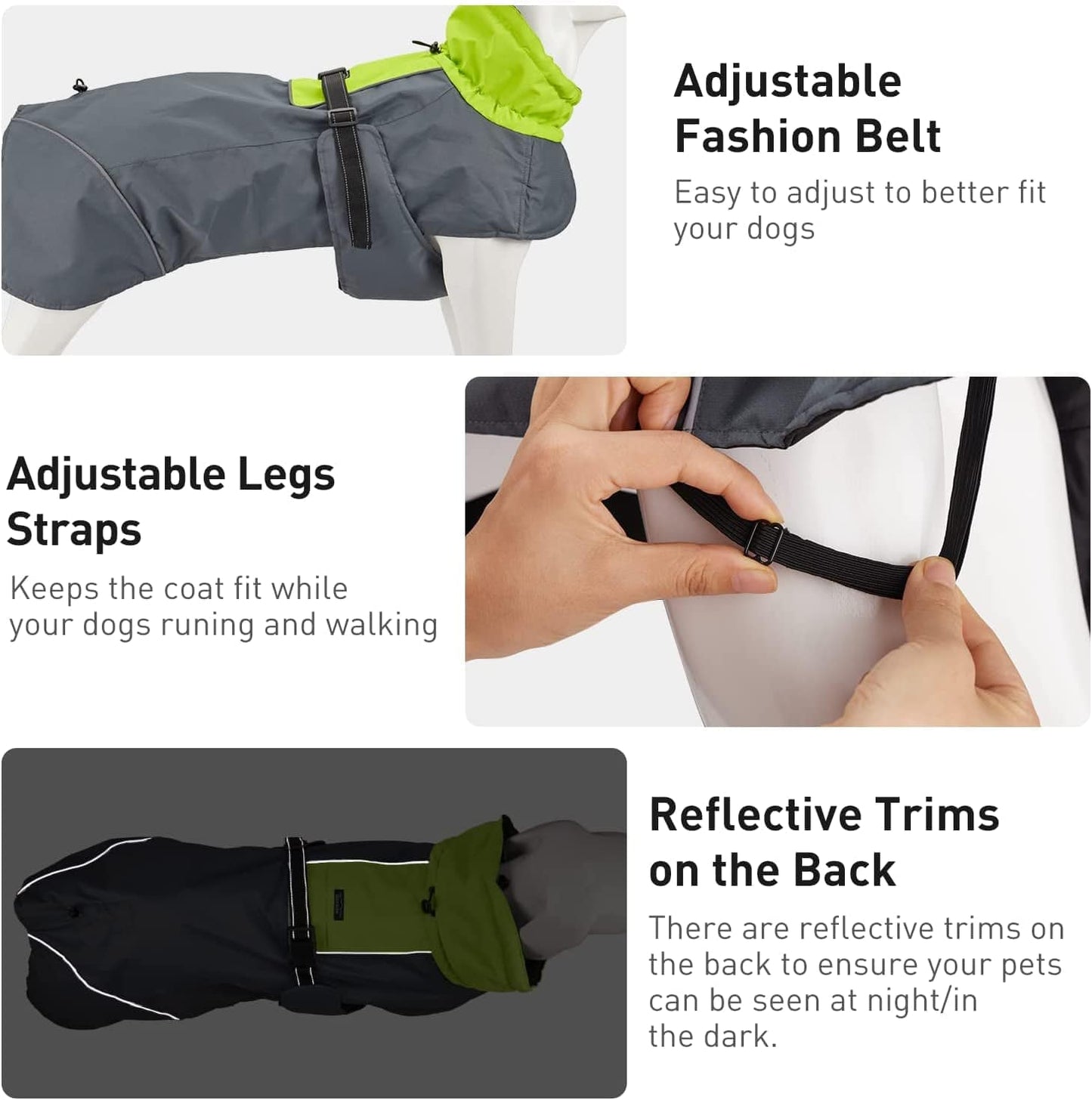 Dog Jacket - Cozy Warm Dog Winter Coat for Medium Large Dogs - Waterproof Windproof Snowproof Dog Cold Weather Coat with Quick-Release Buckle - Reflective Dog Clothes Outdoor Walking Hiking Travel Animals & Pet Supplies > Pet Supplies > Dog Supplies > Dog Apparel Dociote   