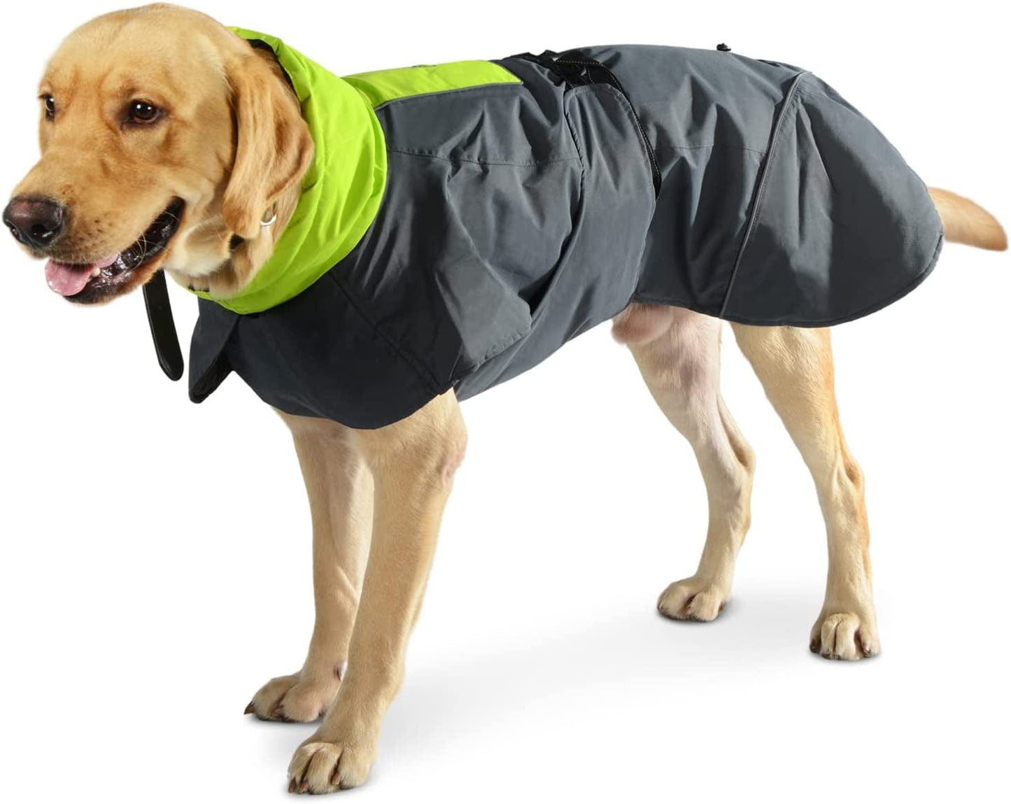 Dog Jacket - Cozy Warm Dog Winter Coat for Medium Large Dogs - Waterproof Windproof Snowproof Dog Cold Weather Coat with Quick-Release Buckle - Reflective Dog Clothes Outdoor Walking Hiking Travel Animals & Pet Supplies > Pet Supplies > Dog Supplies > Dog Apparel Dociote Dark Grey&Green 6XL (Back Length: 23.6") 
