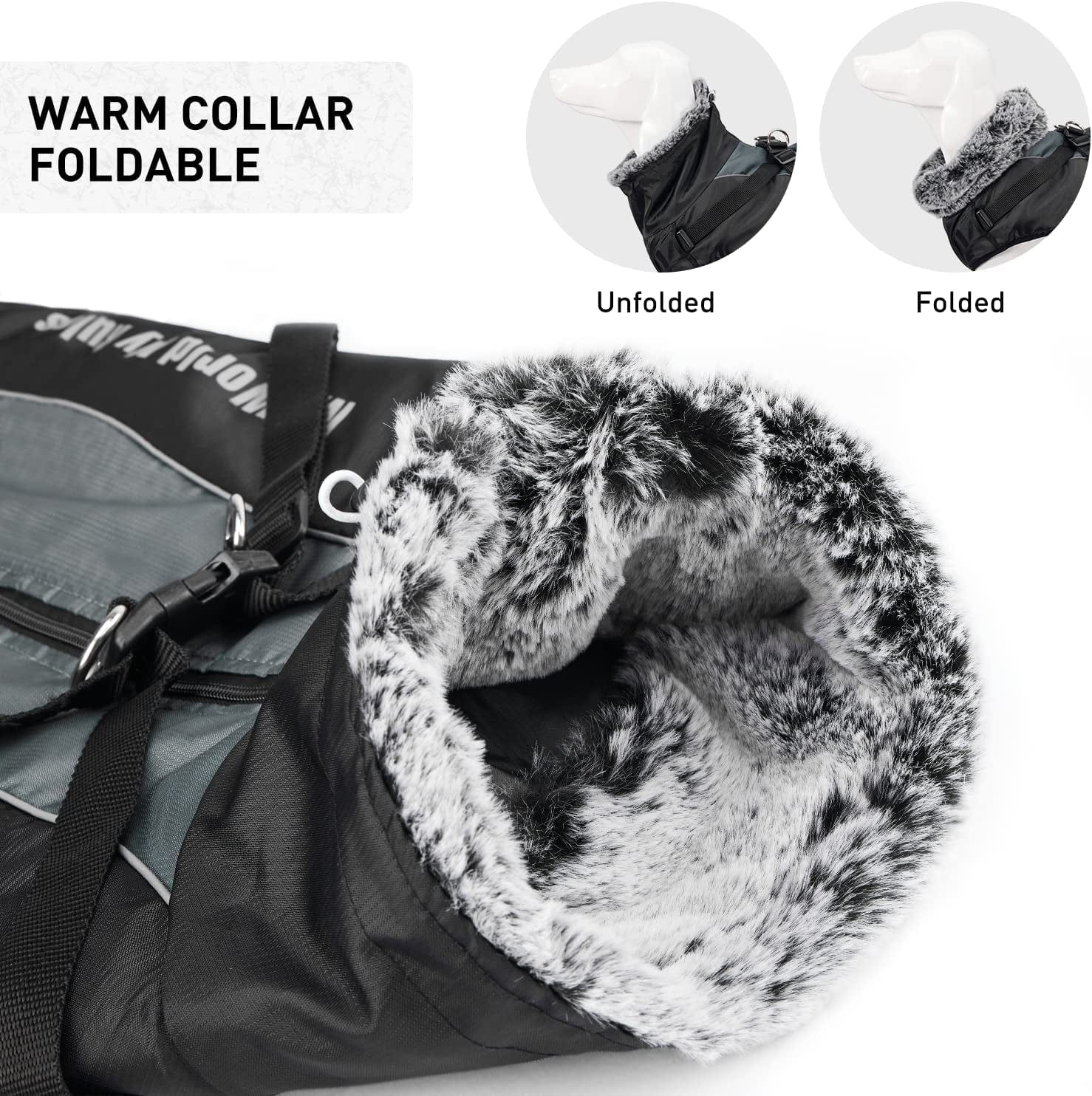 Dog Jacket with Harness & Furry Collar - Winter Coat for Dogs Extra Warm Waterproof Windproof Pet Jacket for Hiking Camping with Reflective Cold Weather Dog Coats for Large Dogs to Medium Dogs Animals & Pet Supplies > Pet Supplies > Dog Supplies > Dog Apparel Dociote   