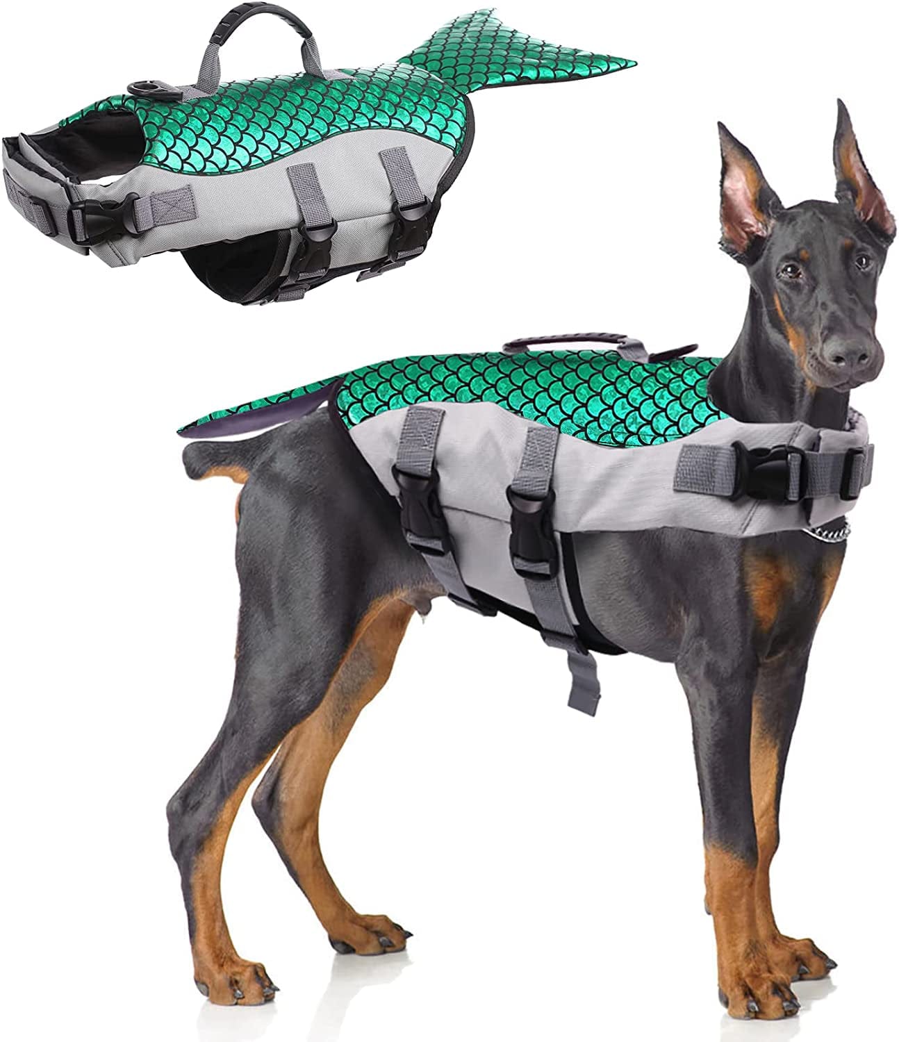 Dog Life Jacket Adjustable Lifesaver Vest Preserver with Rescue Handle –  KOL PET