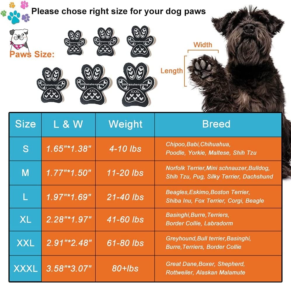 Dog Paw Protection Keeps Dogs from Slipping on Floors，For Small Medium Large Dogs Puppy Shoes Booties Socks，Disposable Self Adhesive Dog Paw Protectors (5Sets 20PCS, M (1-3/4"X1-1/2,11-20 Lbs)) Animals & Pet Supplies > Pet Supplies > Dog Supplies > Dog Apparel SHGanshenglong   