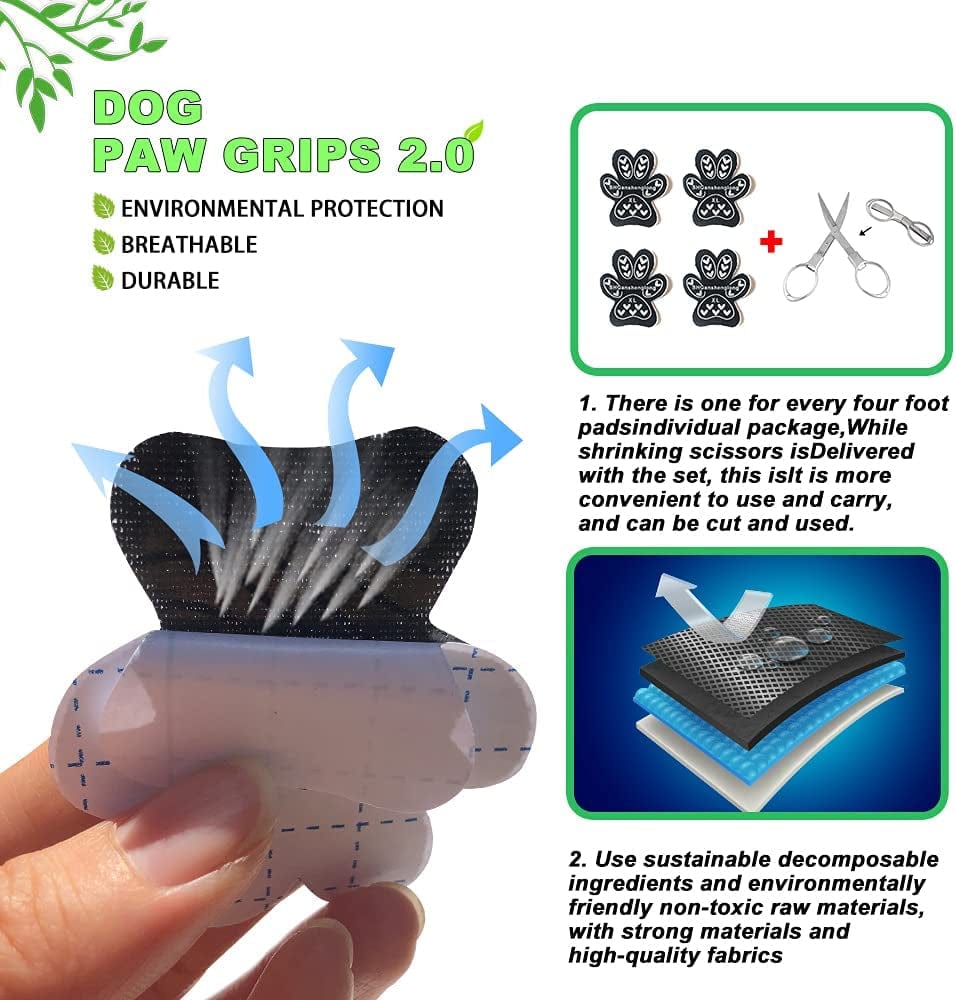 Dog Paw Protection Keeps Dogs from Slipping on Floors，For Small Medium Large Dogs Puppy Shoes Booties Socks，Disposable Self Adhesive Dog Paw Protectors (5Sets 20PCS, M (1-3/4"X1-1/2,11-20 Lbs)) Animals & Pet Supplies > Pet Supplies > Dog Supplies > Dog Apparel SHGanshenglong   