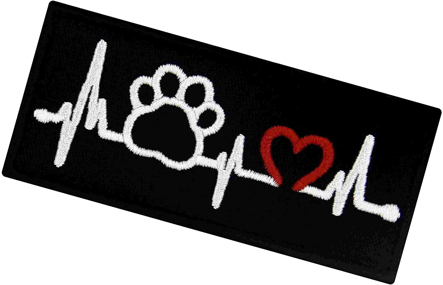 Dog Pet Paw with Heart Electrocardiogram Service Dog Patch Embroidered Vest / Harnesses Badge Fastener Hook & Loop Emblem Animals & Pet Supplies > Pet Supplies > Dog Supplies > Dog Apparel TailWag Planet   