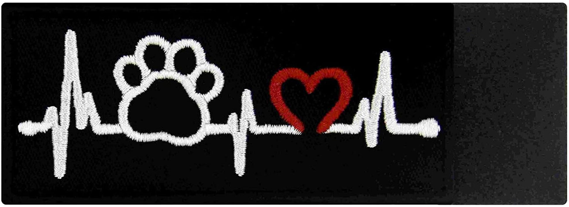 Dog Pet Paw with Heart Electrocardiogram Service Dog Patch Embroidered Vest / Harnesses Badge Fastener Hook & Loop Emblem Animals & Pet Supplies > Pet Supplies > Dog Supplies > Dog Apparel TailWag Planet   