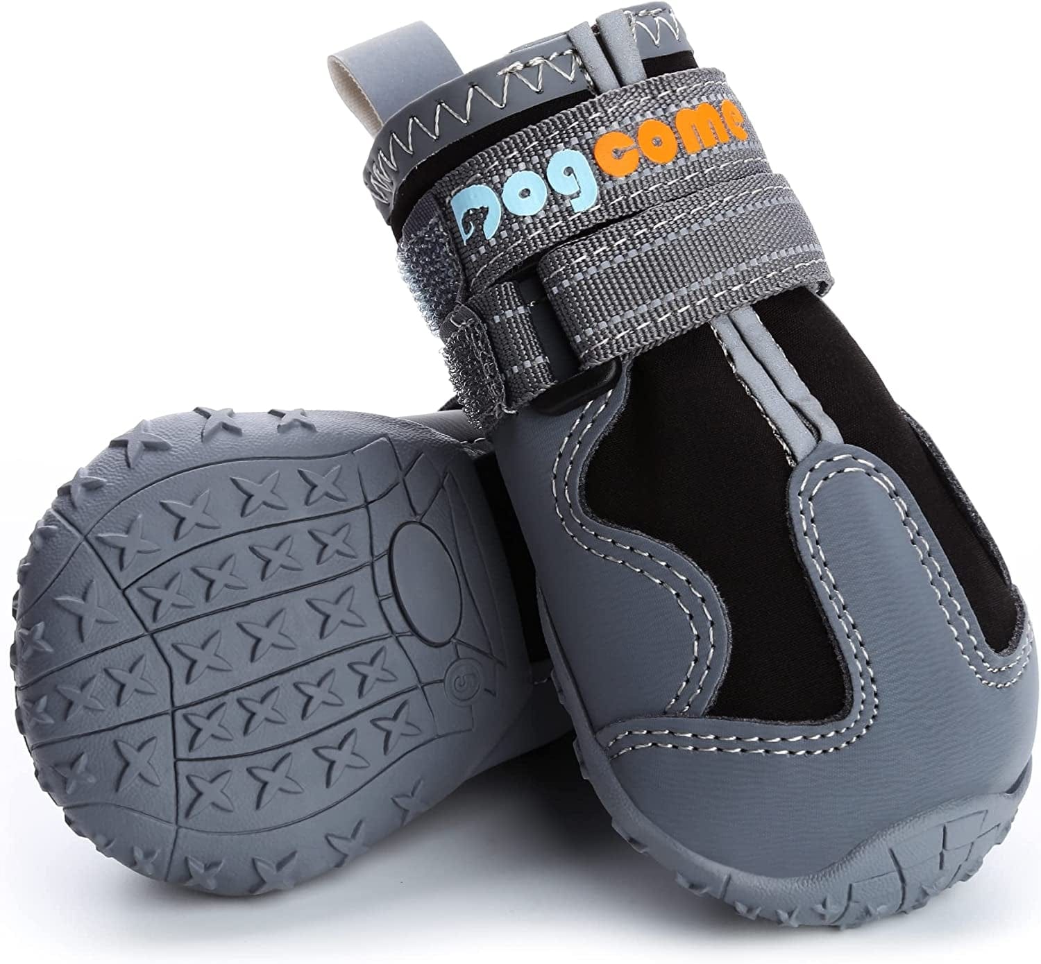 Dog Shoes, Boots for Small Large Medium Dogs, Rain Booties Winter Snow Waterproof, Rugged Anti-Slip Sole, Breathable Paw Protectors with Reflective Front&Back, Extended Pull Ring, Red, 4-Pack(#4) Animals & Pet Supplies > Pet Supplies > Dog Supplies > Dog Apparel DOGCOME Black #6 