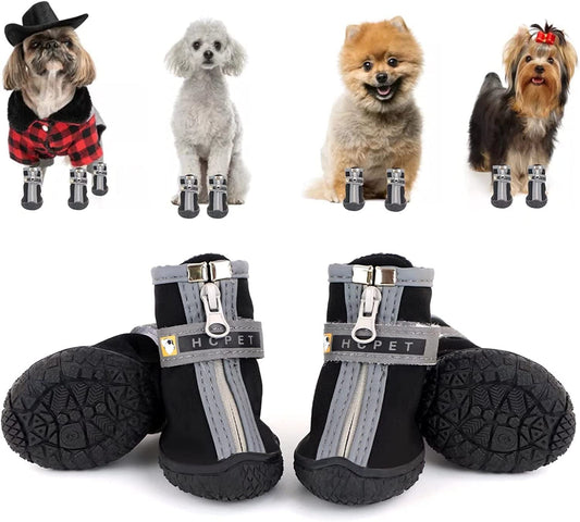 Dog Shoes for Hot Pavement Small Dogs, Dog Booties for Outdoor/Running/Hiking/Hot Pavement, Dog Boots Paw Protectors, Straps, Non-Slip, 4Pcs Animals & Pet Supplies > Pet Supplies > Dog Supplies > Dog Apparel WISYME   