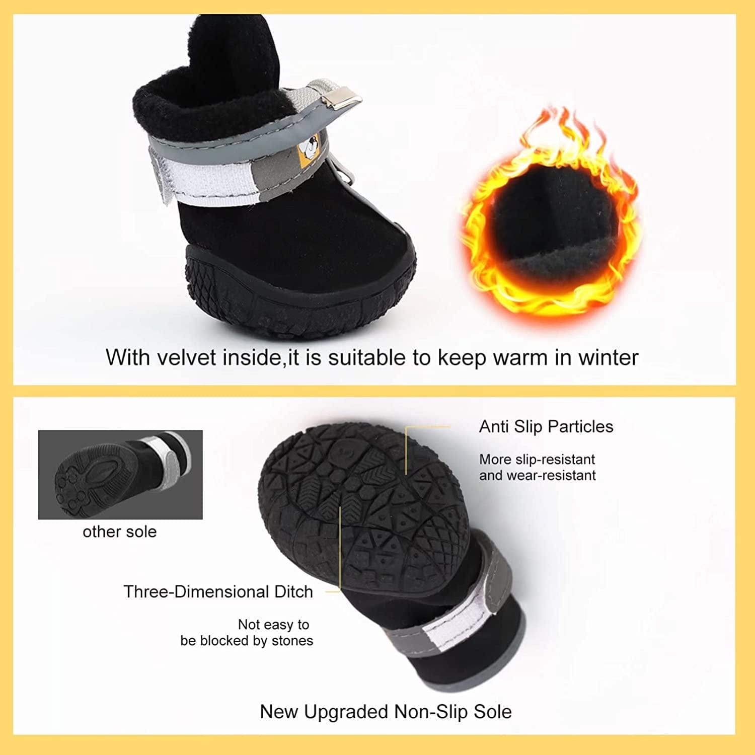 Dog Shoes for Hot Pavement Small Dogs, Dog Booties for Outdoor/Running/Hiking/Hot Pavement, Dog Boots Paw Protectors, Straps, Non-Slip, 4Pcs Animals & Pet Supplies > Pet Supplies > Dog Supplies > Dog Apparel WISYME   