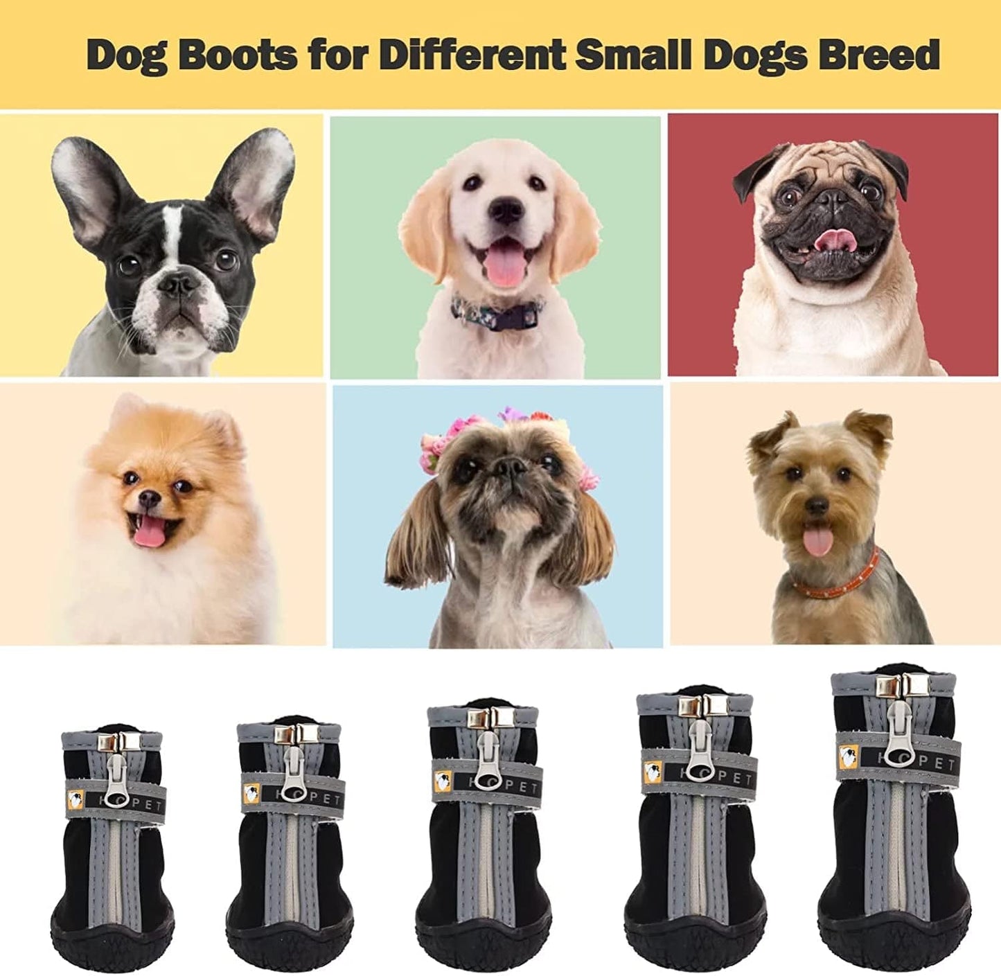 Dog Shoes for Hot Pavement Small Dogs, Dog Booties for Outdoor/Running/Hiking/Hot Pavement, Dog Boots Paw Protectors, Straps, Non-Slip, 4Pcs Animals & Pet Supplies > Pet Supplies > Dog Supplies > Dog Apparel WISYME   