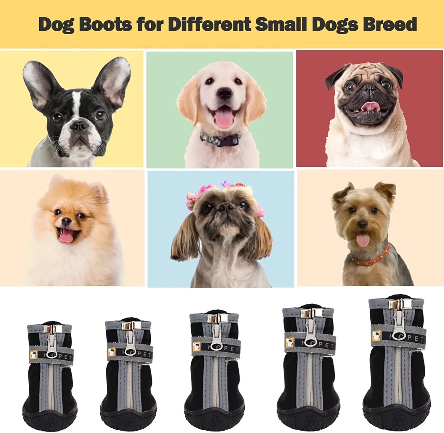 Dog Shoes for Hot Pavement Small Dogs, Dog Booties for Outdoor/Running/Hiking/Hot Pavement, Dog Boots Paw Protectors, Straps, Non-Slip, 4Pcs Animals & Pet Supplies > Pet Supplies > Dog Supplies > Dog Apparel WISYME   